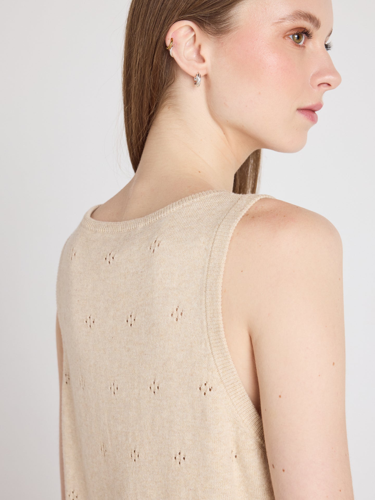 tanktop penelope - katoen en kasjmier - oat