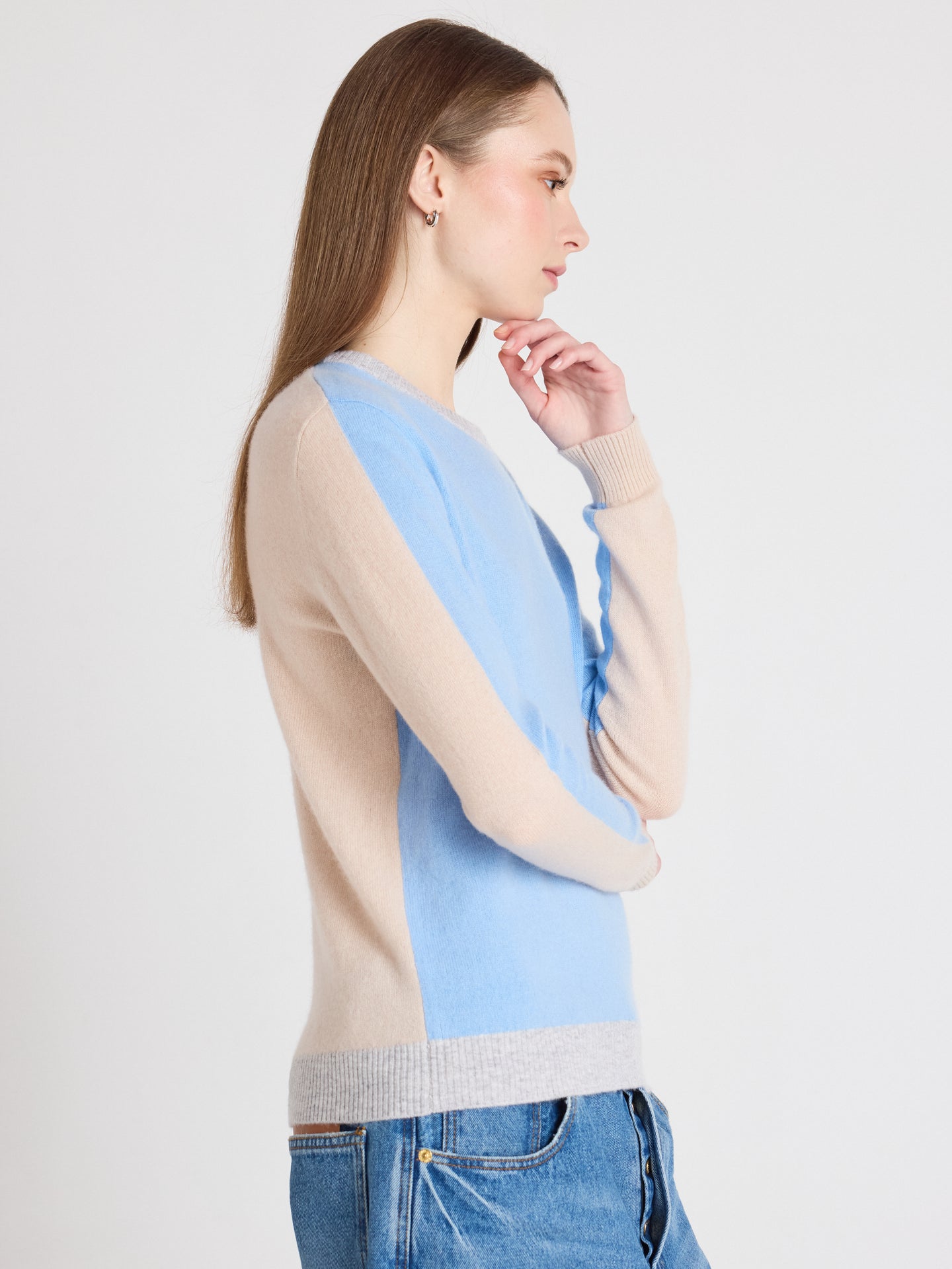 Zoey - Kaschmirpullover mit Rundhalsausschnitt - provence blue