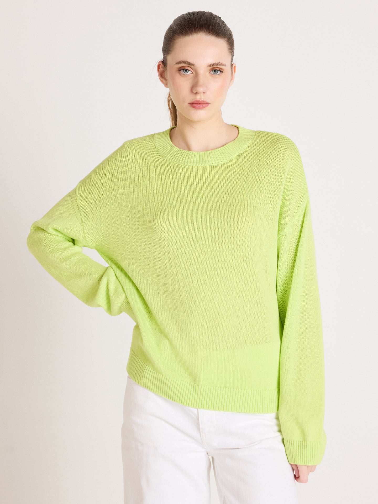 avery - Pull col rond - lime