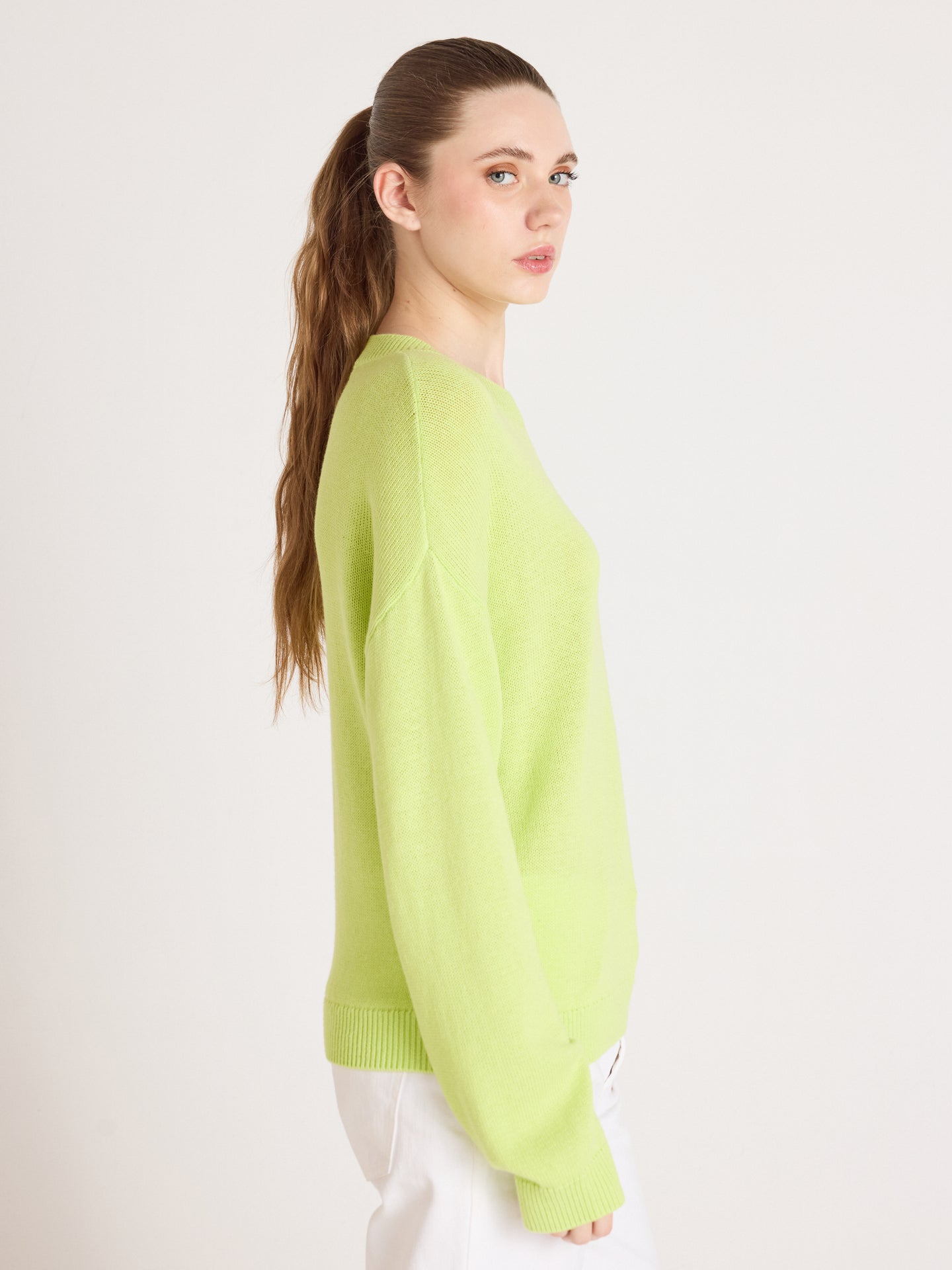 maglione avery - cotone e cashmere - lime
