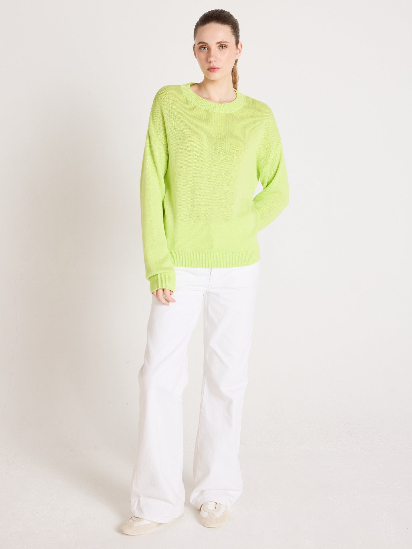 avery - Pull col rond - lime