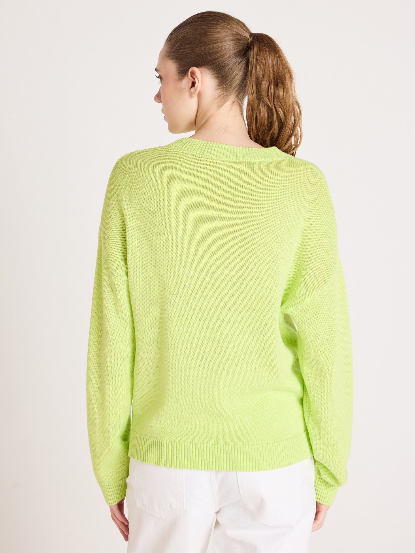 maglione avery - cotone e cashmere - lime