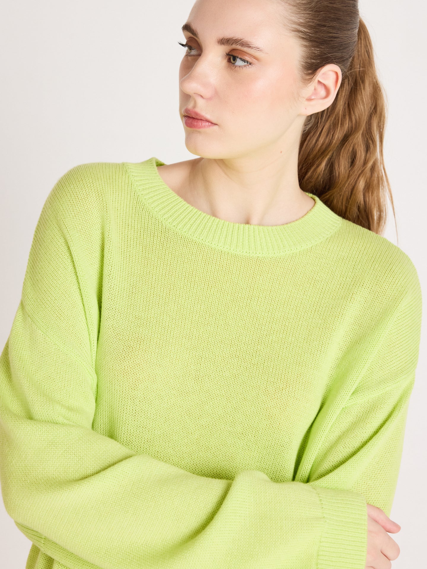 maglione avery - cotone e cashmere - lime