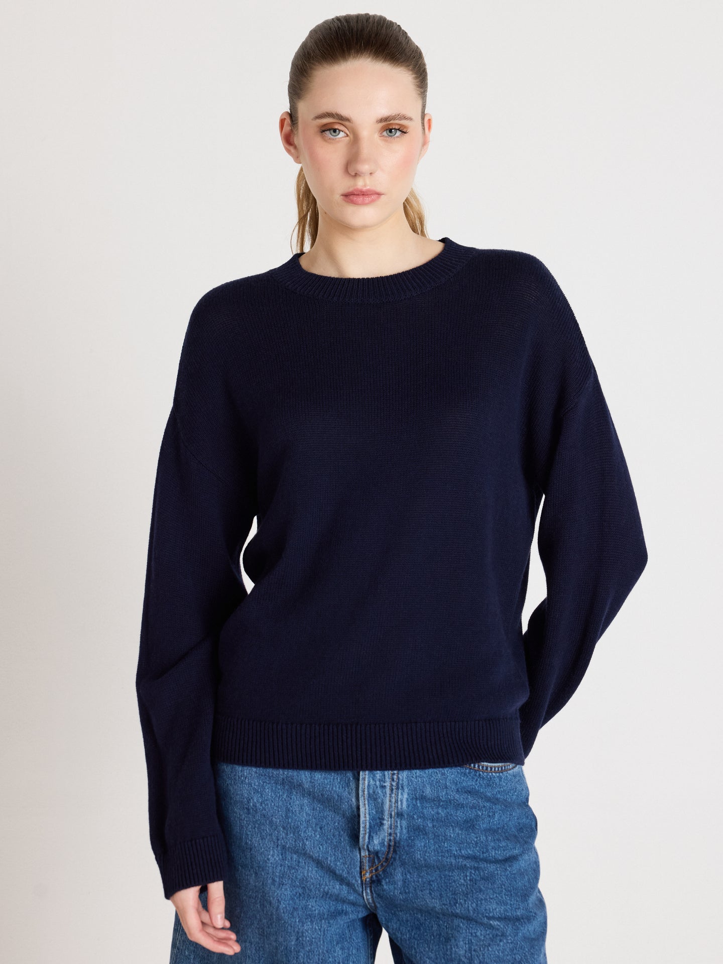 pullover avery - Baumwolle und kaschmir - Navy
