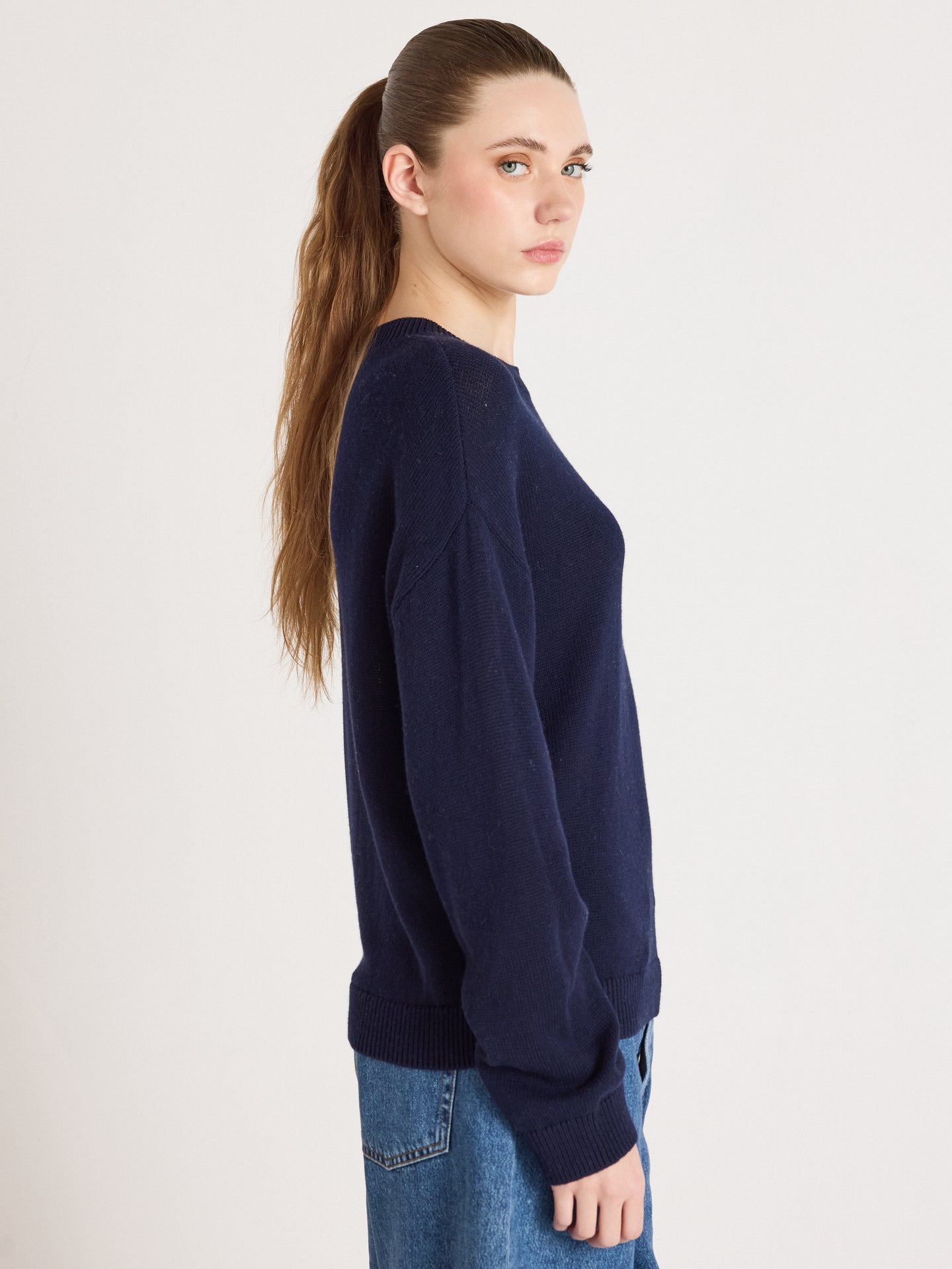 pullover avery - Baumwolle und kaschmir - Navy