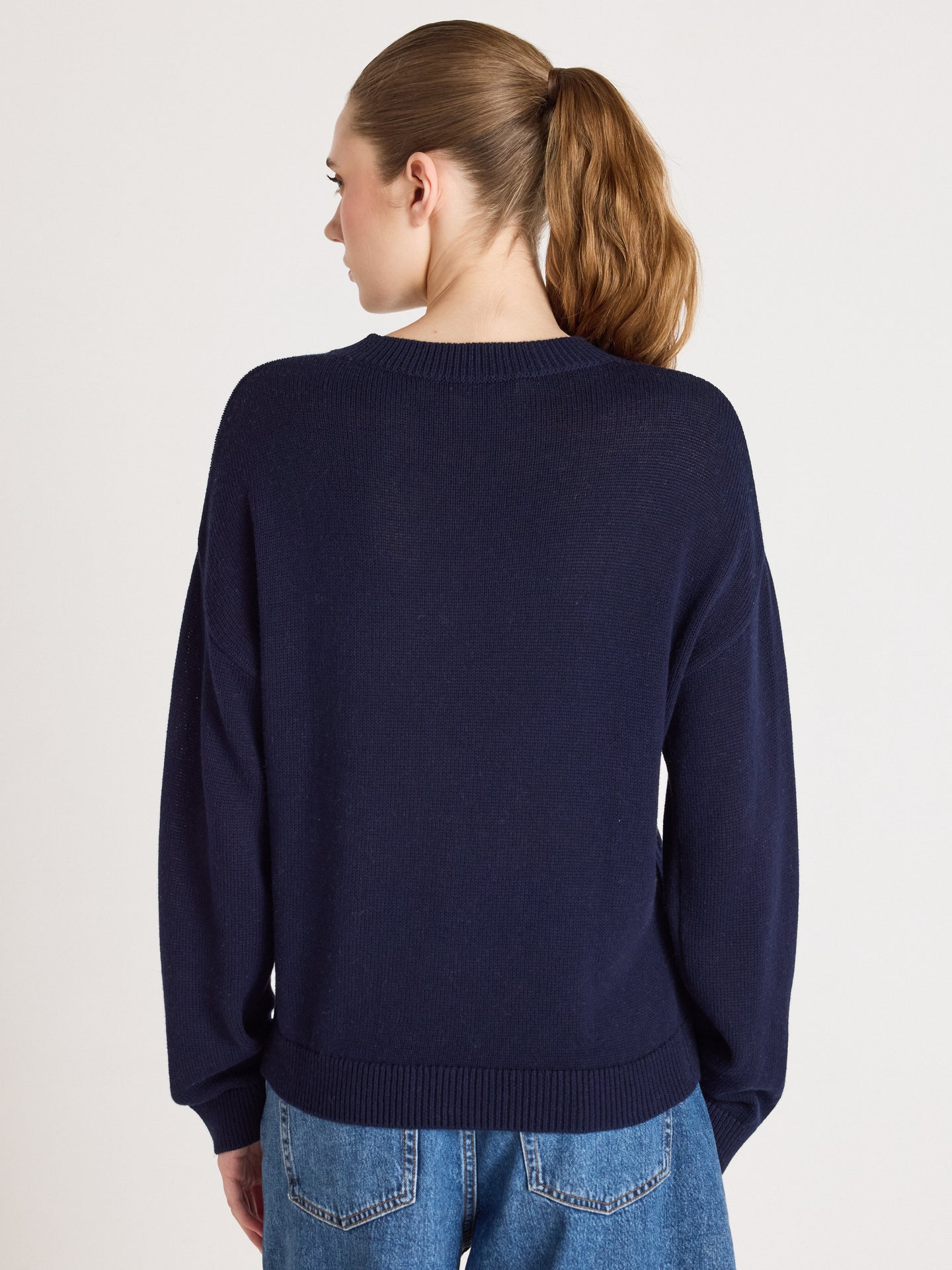 pullover avery - Baumwolle und kaschmir - Navy