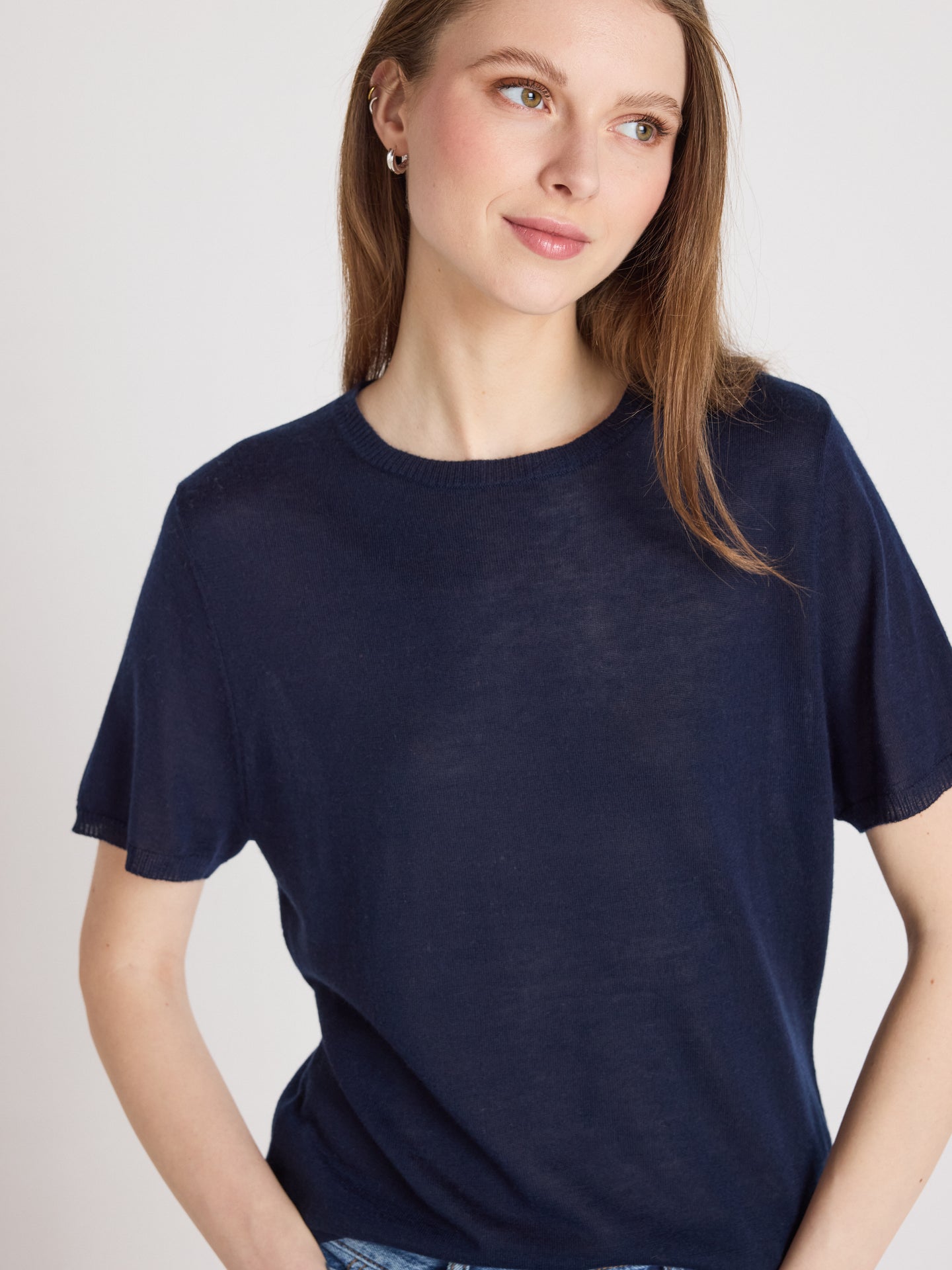 t-shirt maria - lyocell cachemire - navy