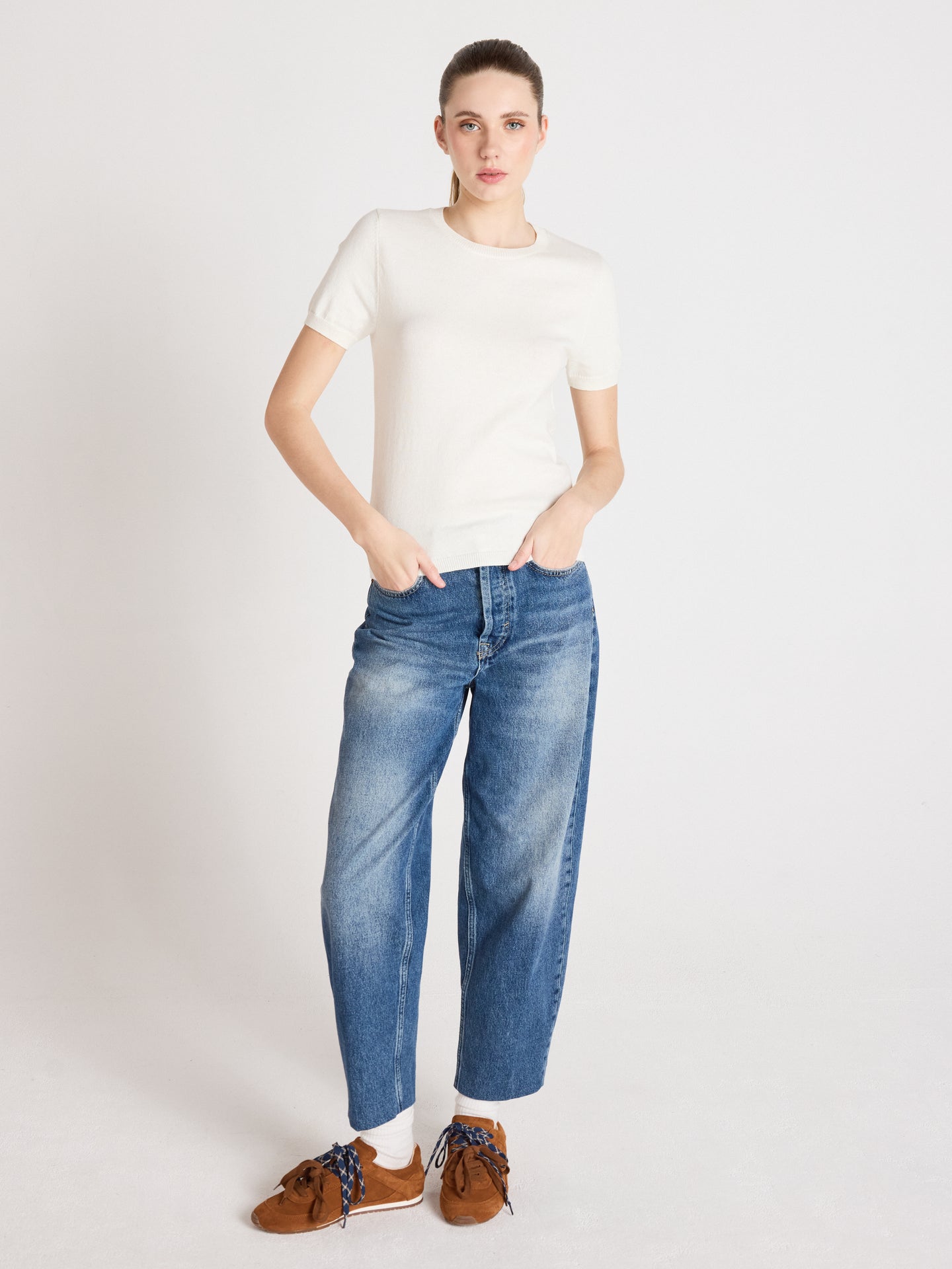 amelia - Pull coton cachemire - cream