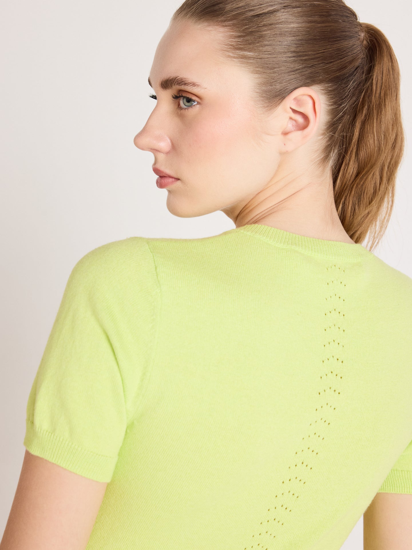 pull amelia - coton cachemire - lime