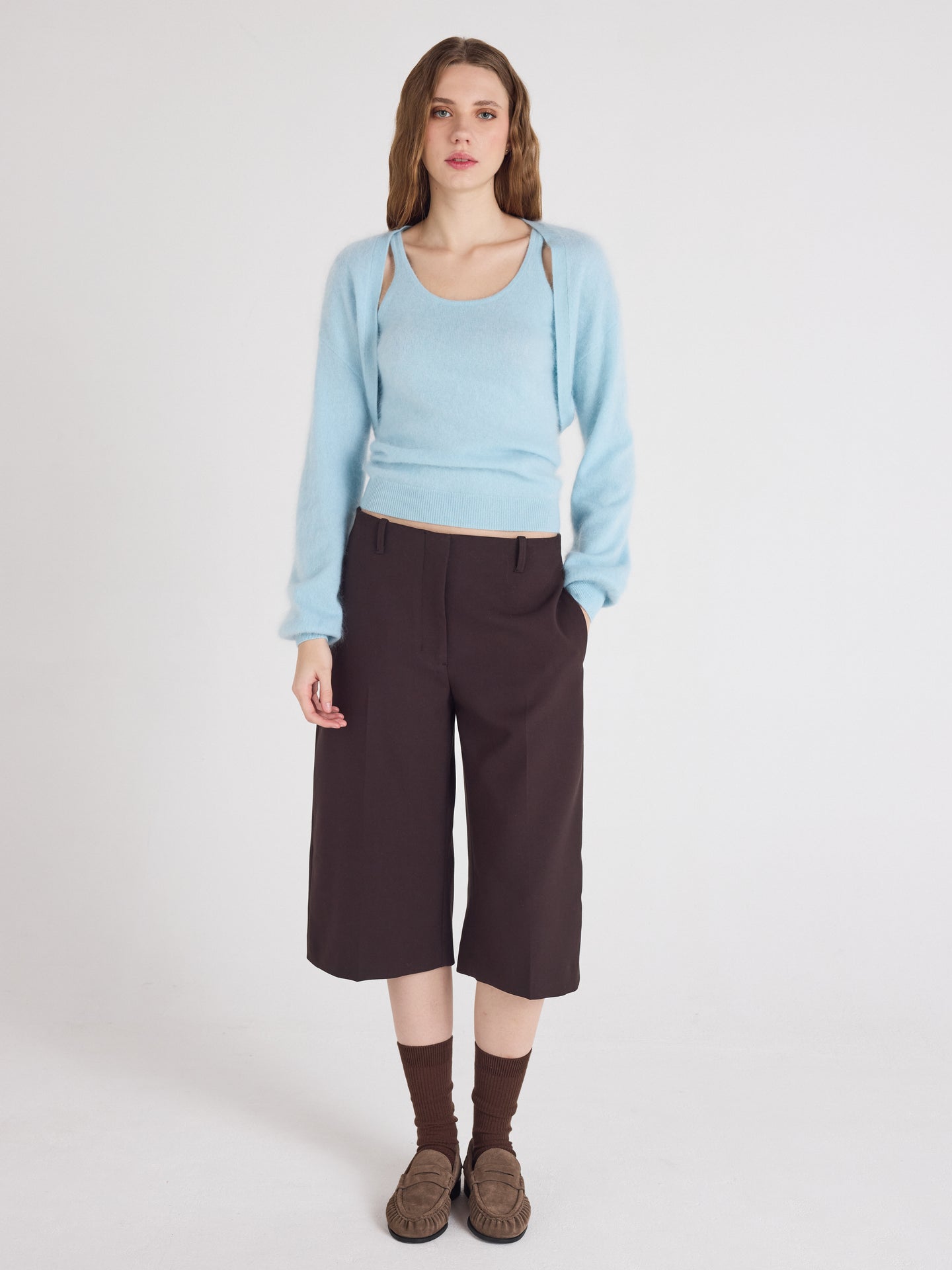 billie - Twinset 100% cachemire - sky