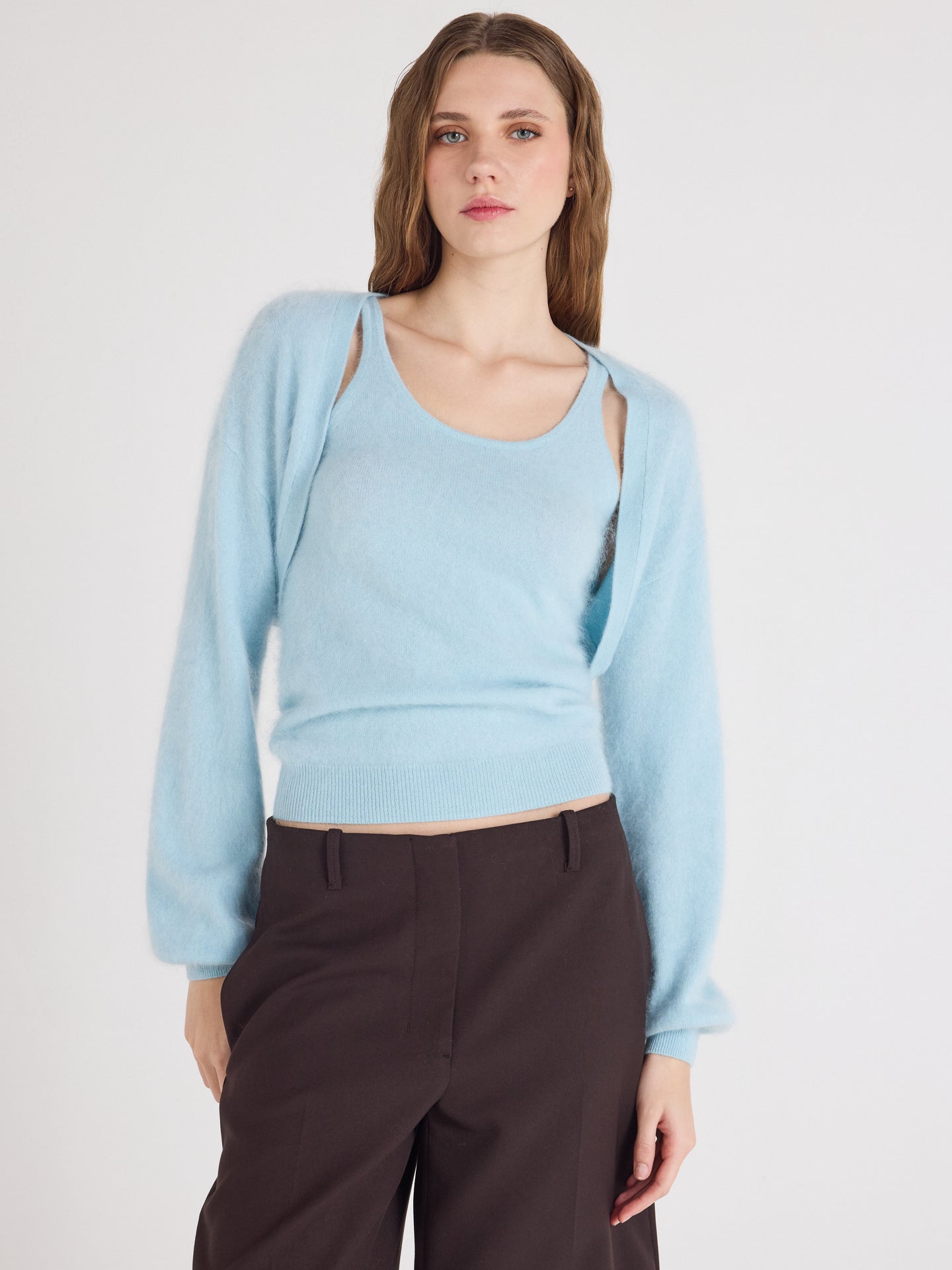 billie - Twinset 100% cachemire - sky