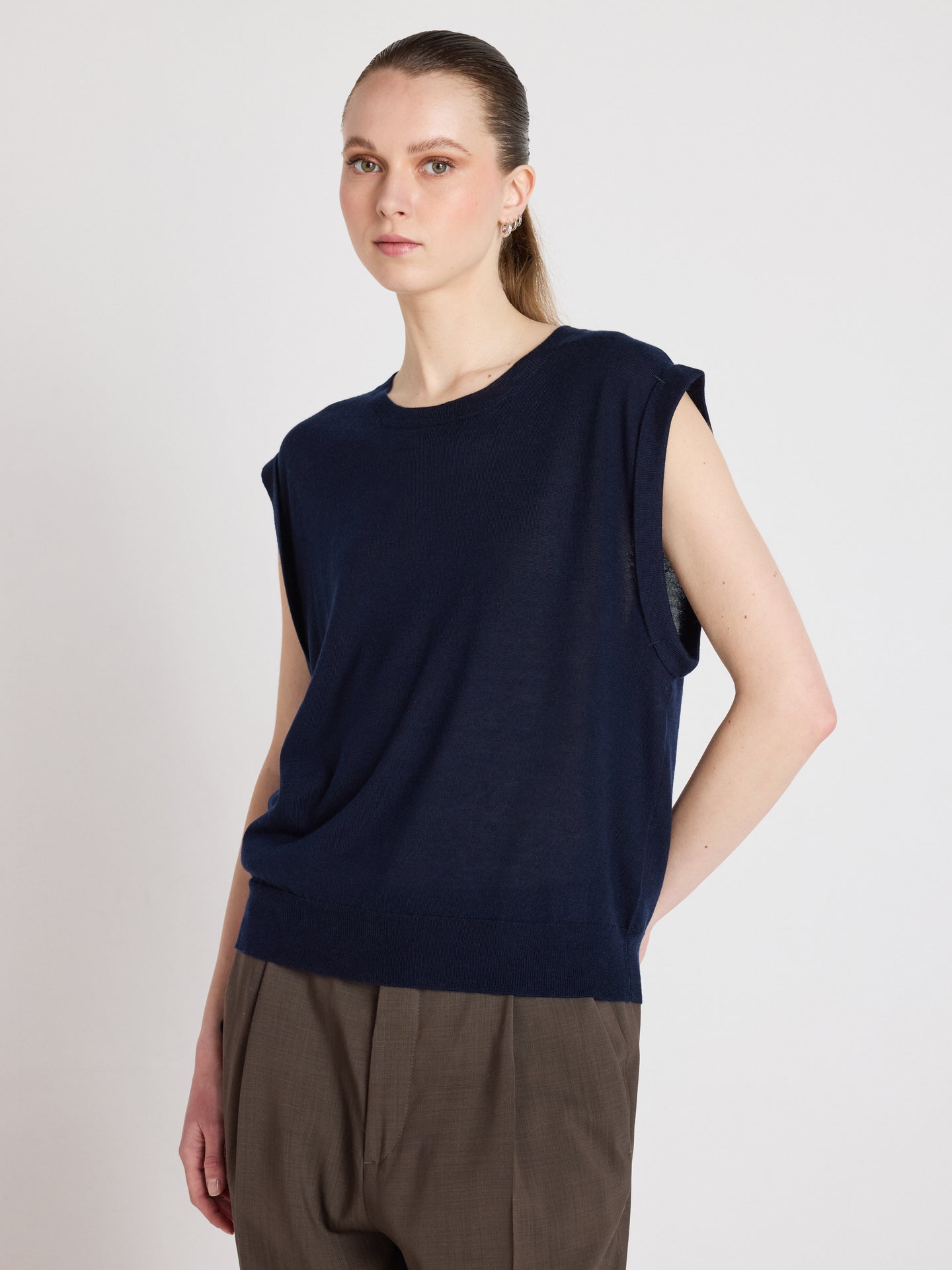 t-shirt naomi - lyocell cachemire - navy