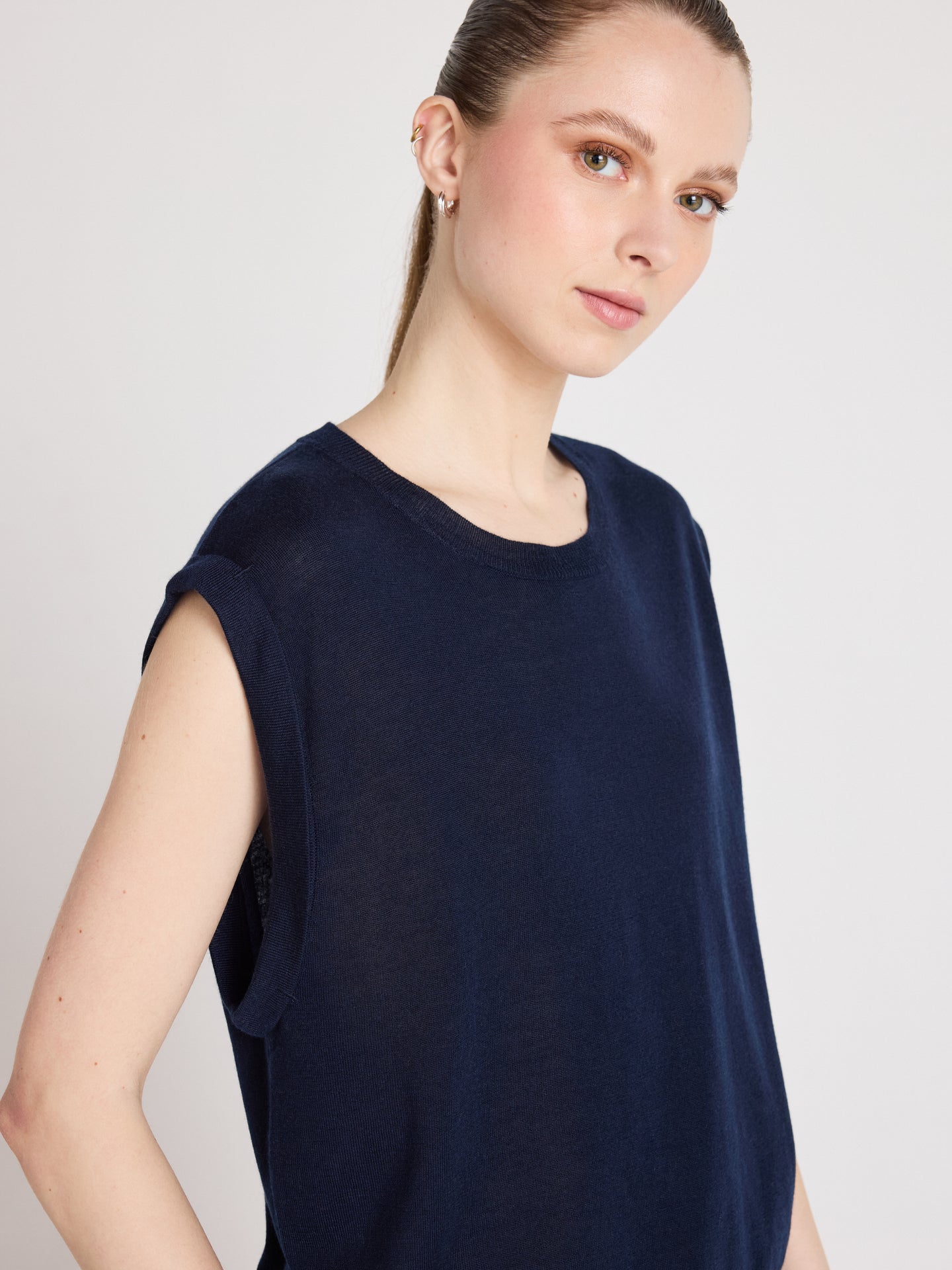 t-shirt naomi - lyocell cachemire - navy