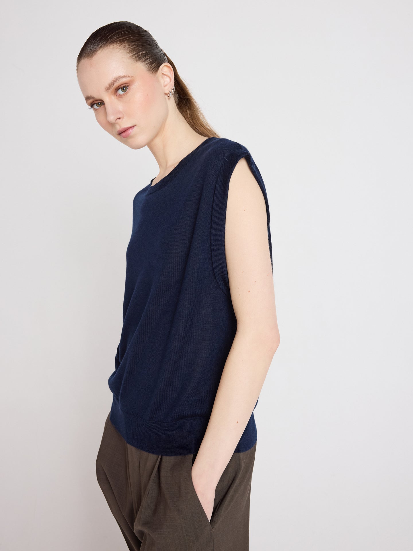 t-shirt naomi - lyocell cachemire - navy