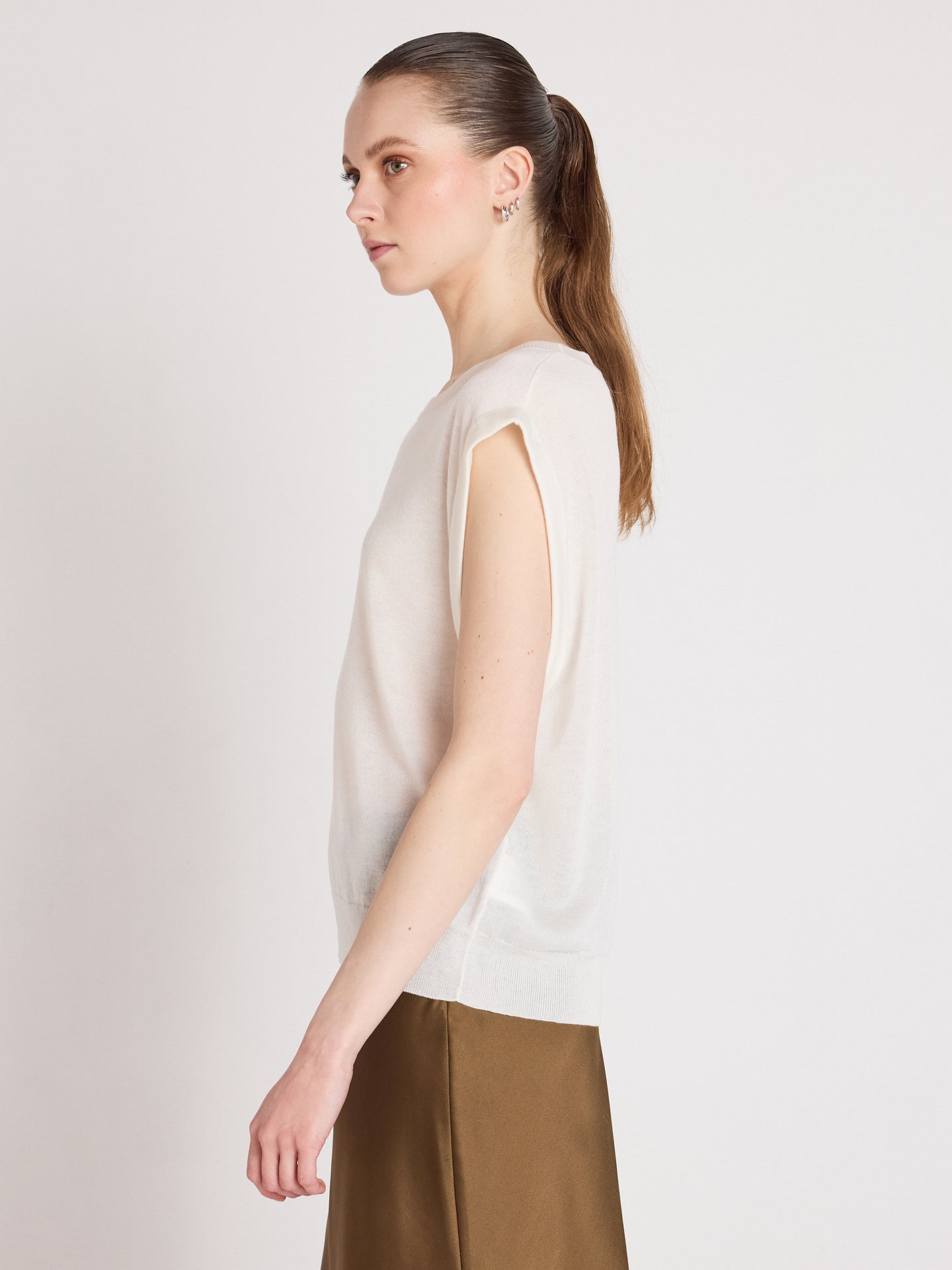 t-shirt naomi - lyocell cachemire - white