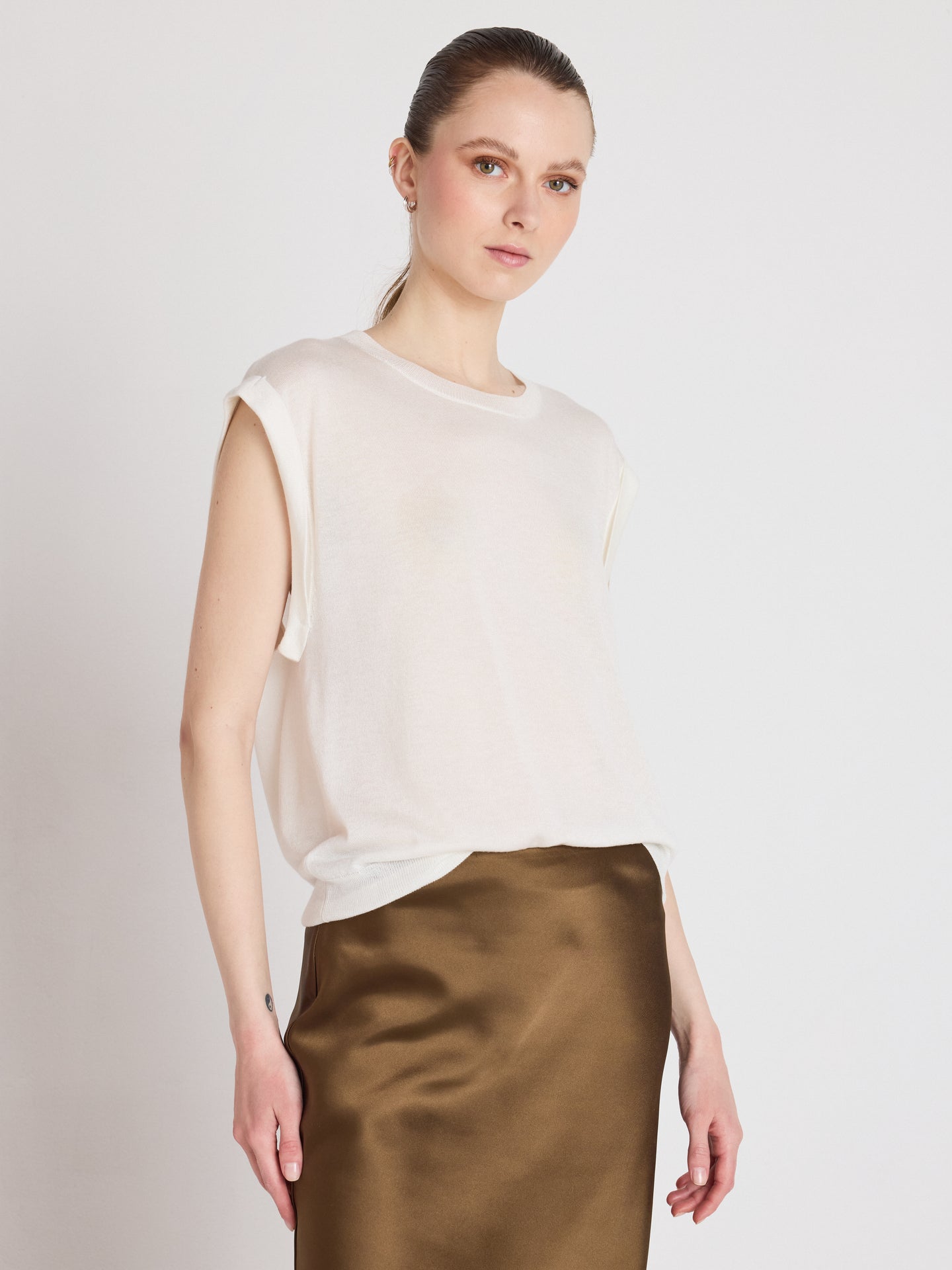 t-shirt naomi - lyocell cachemire - white