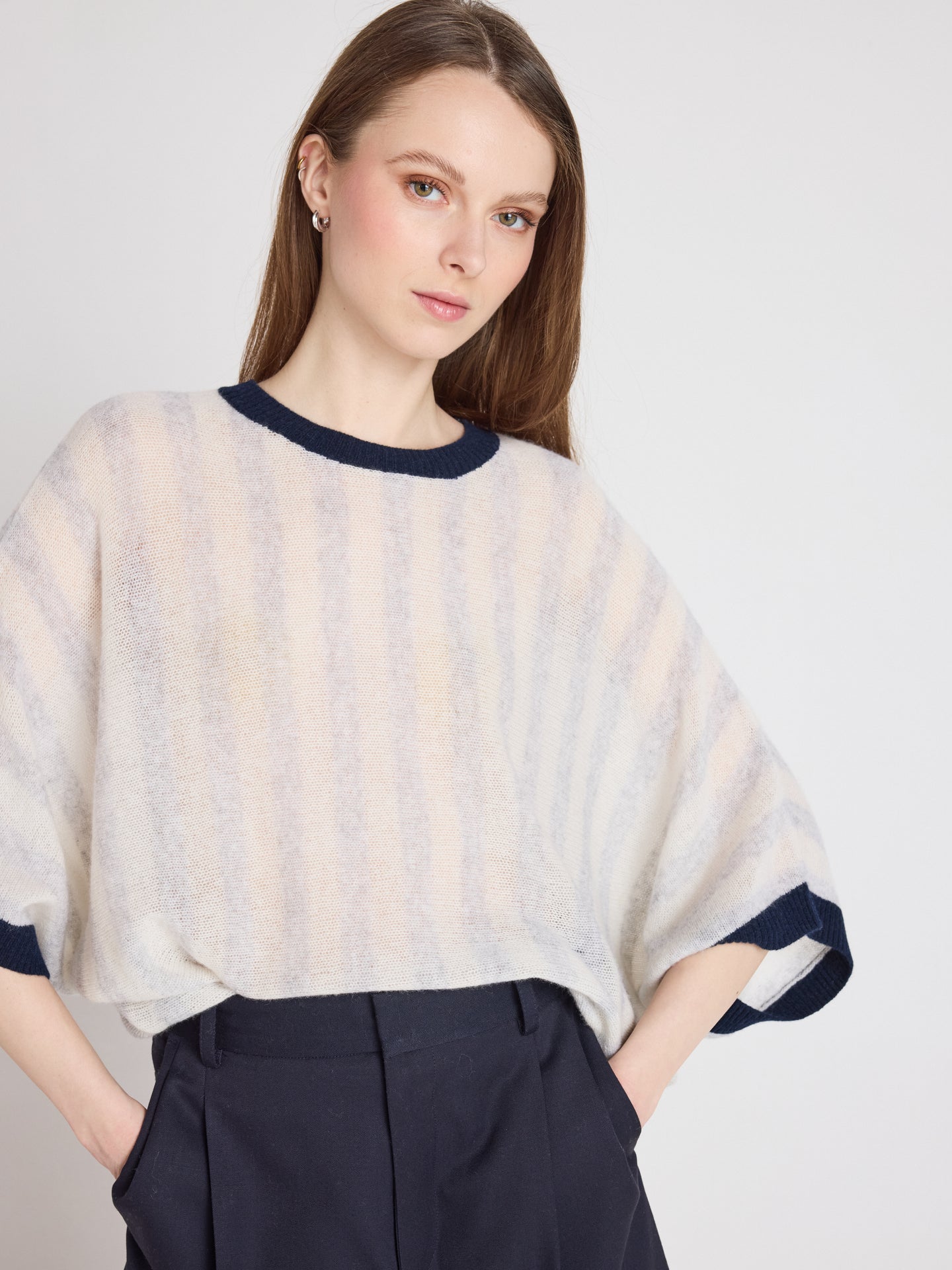 ponchotrui nettie - licht kasjmier - light heather grey