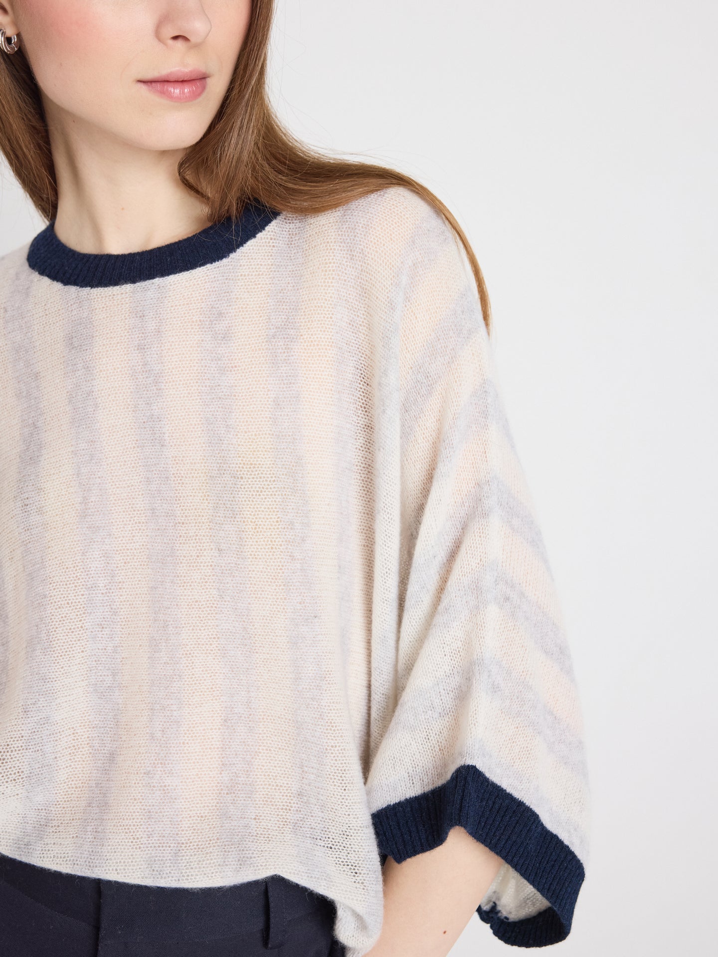 ponchotrui nettie - licht kasjmier - light heather grey