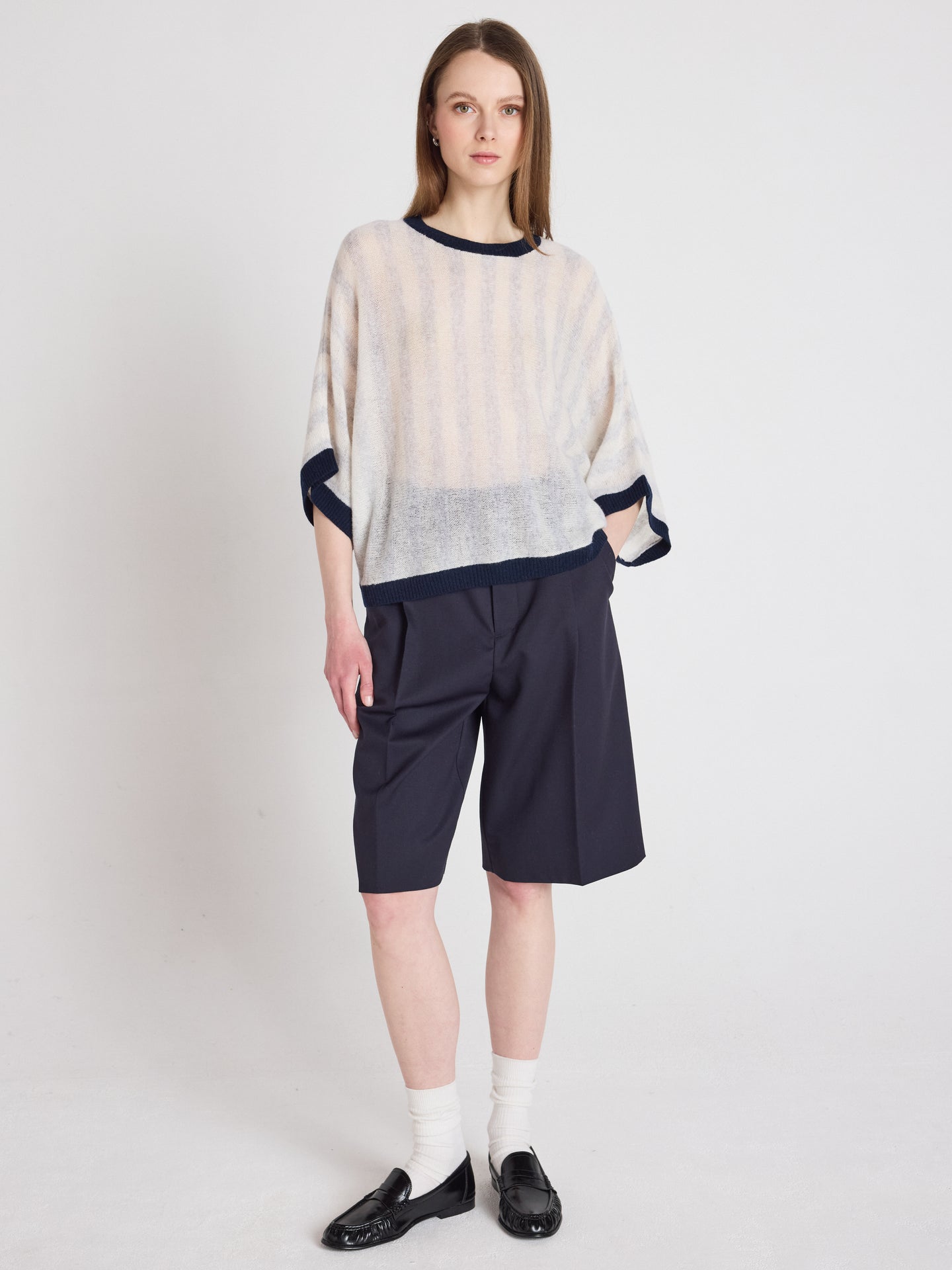 ponchotrui nettie - licht kasjmier - light heather grey