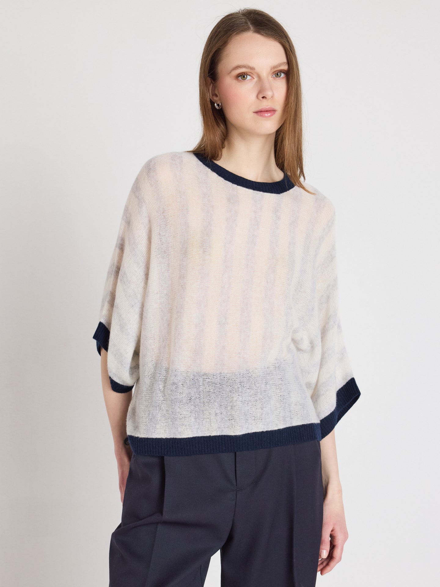 ponchotrui nettie - licht kasjmier - light heather grey