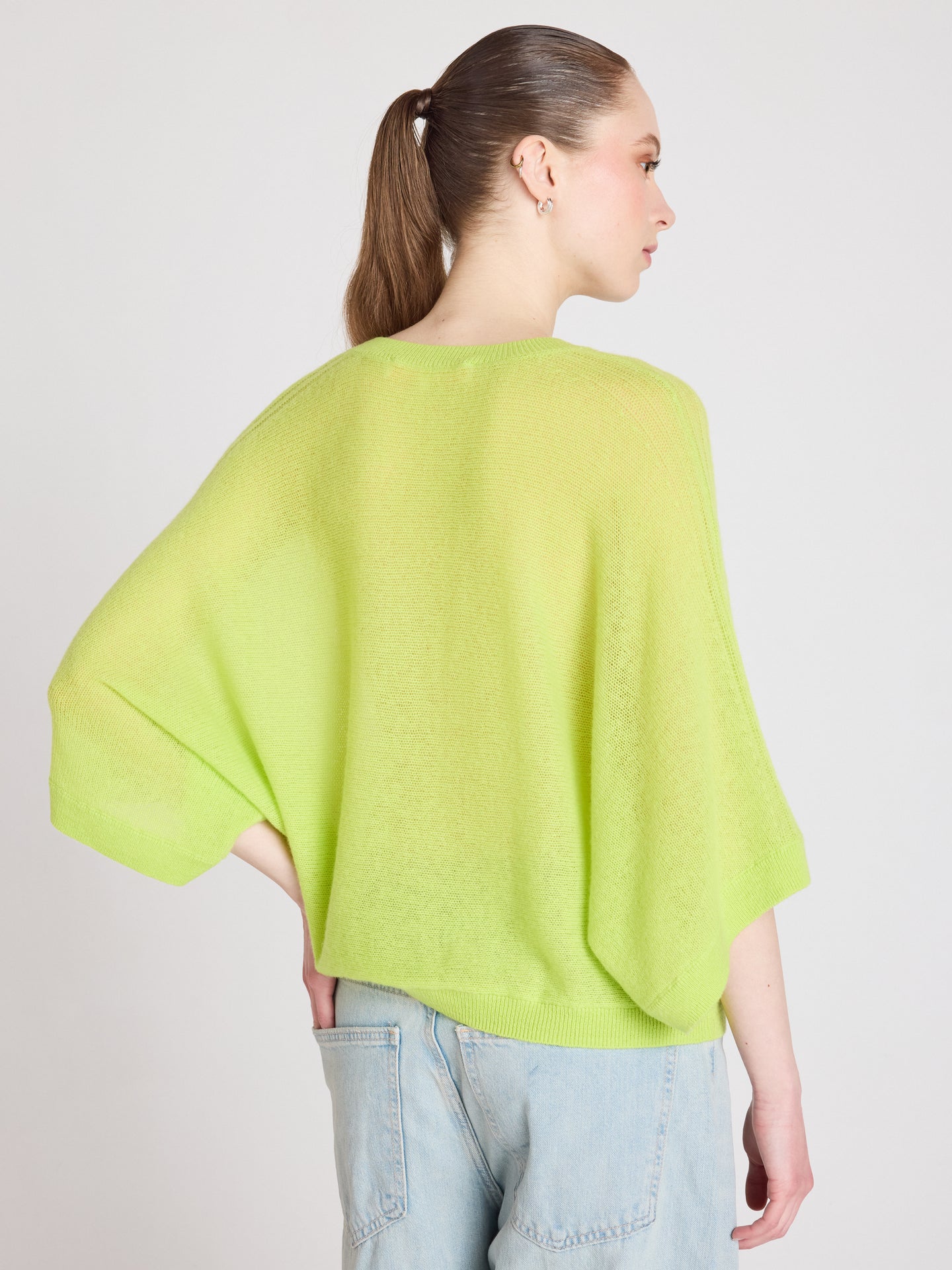 benedicta sweater - light cashmere - lime neon