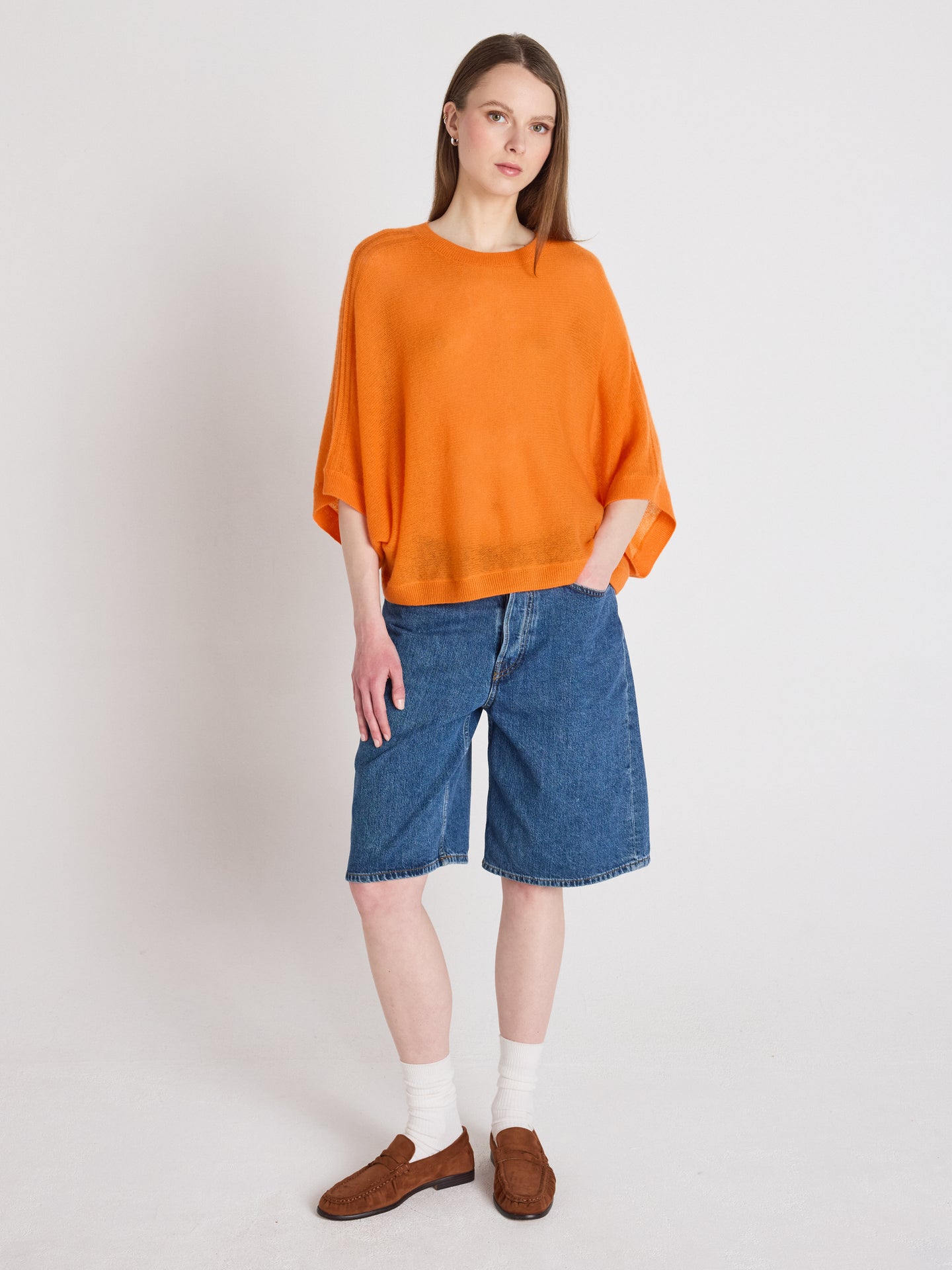 ponchotrui benedicta - licht kasjmier - tangerine