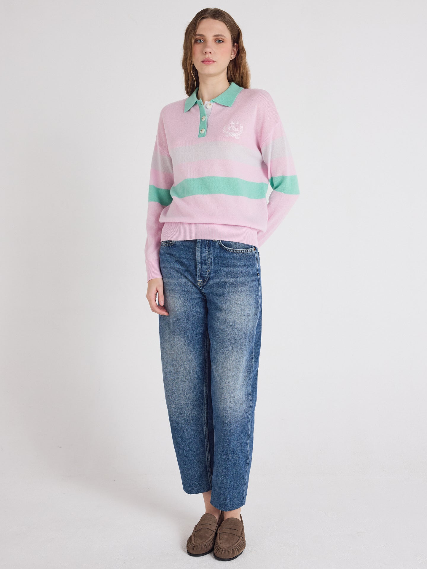 pull polo cora - cachemire - cherry blossom