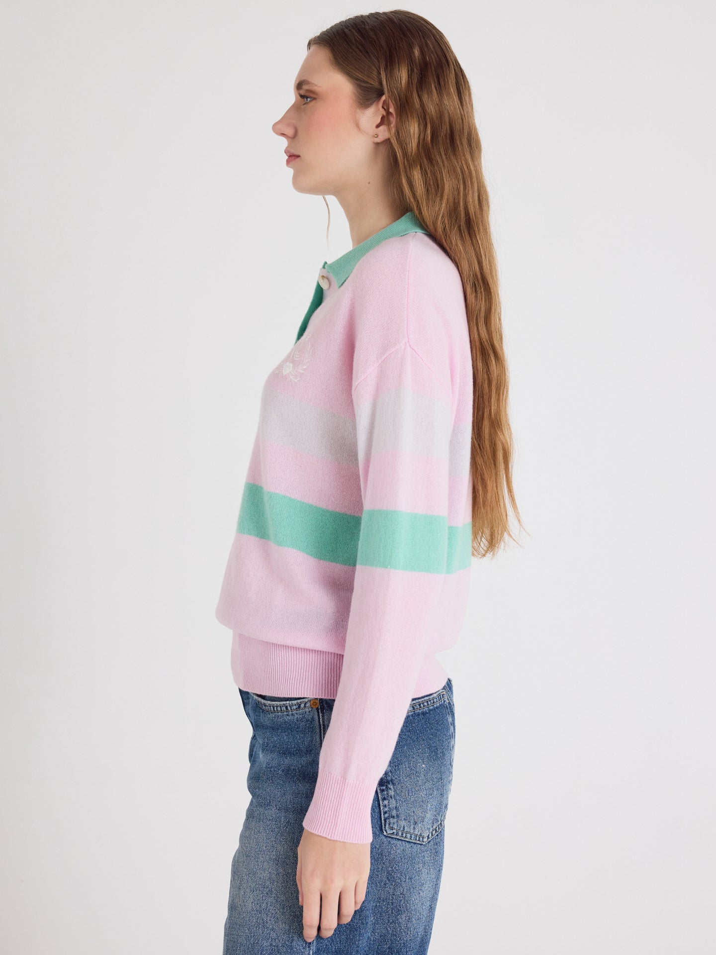 pull polo cora - cachemire - cherry blossom