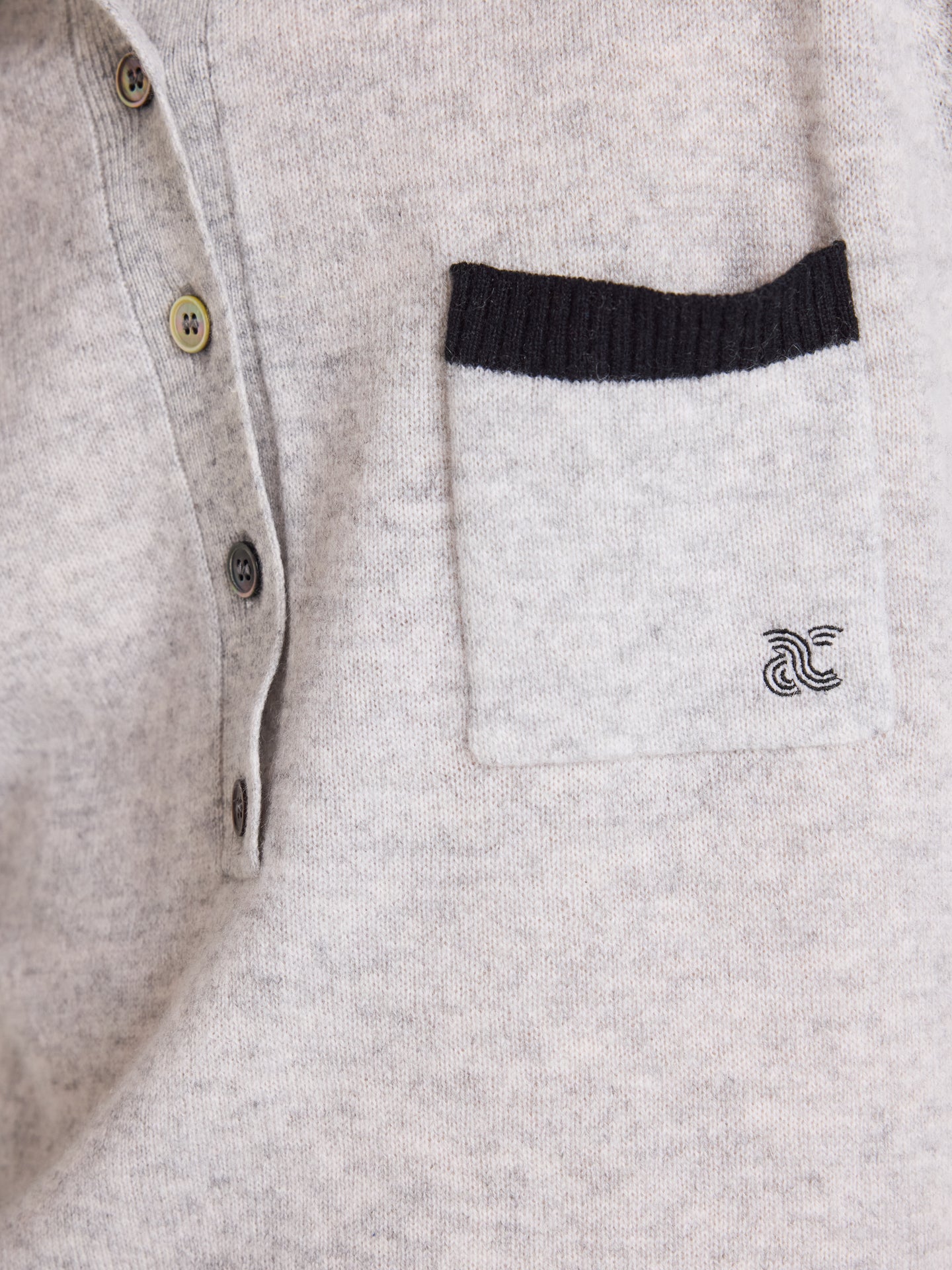 pull polo marlyn - cachemire - light heather grey