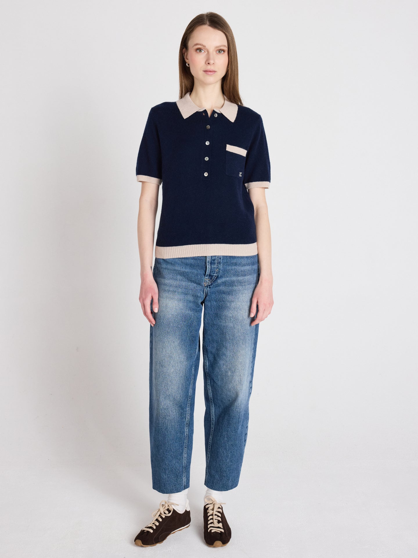 pull polo marlyn - cachemire - navy