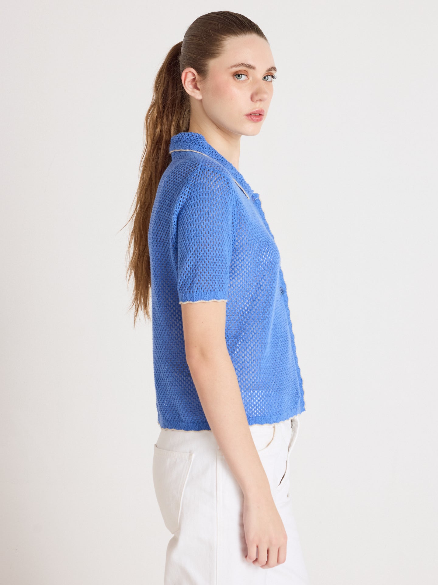 chemise molly - coton cachemire - baby blue