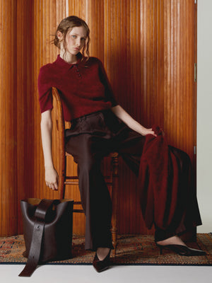 pull polo margot - Cachemire brossé - burgundy