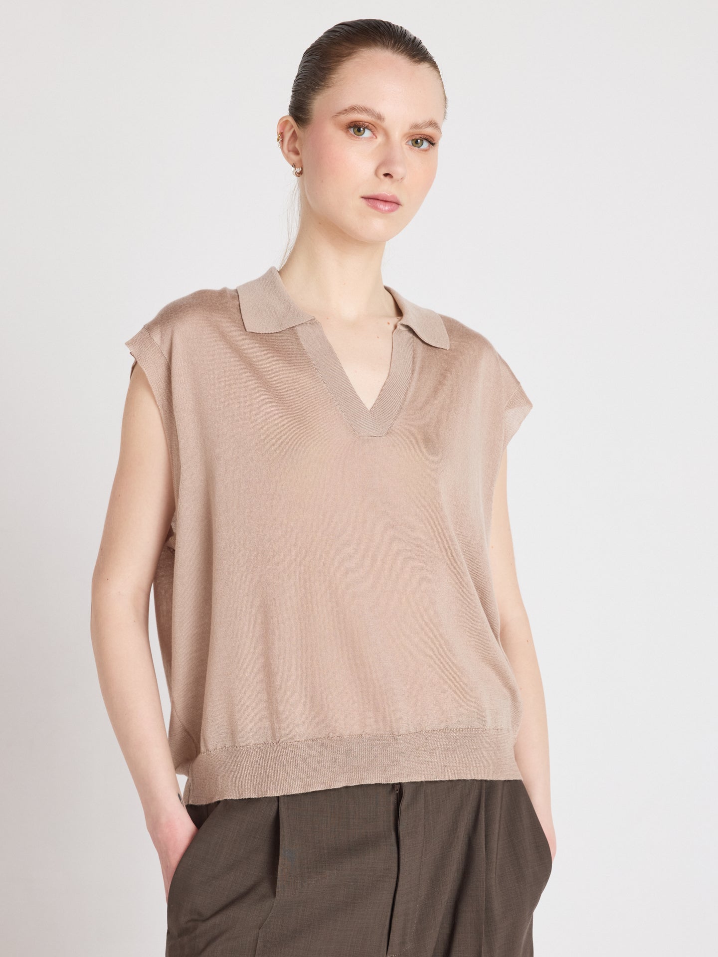 polotrui magali - lyocell en kasjmier - earth
