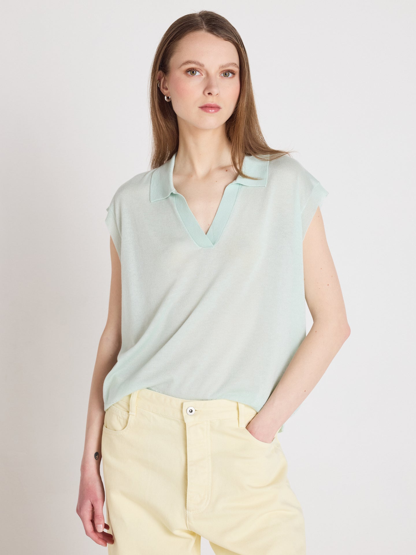 polotrui magali - lyocell en kasjmier - mint