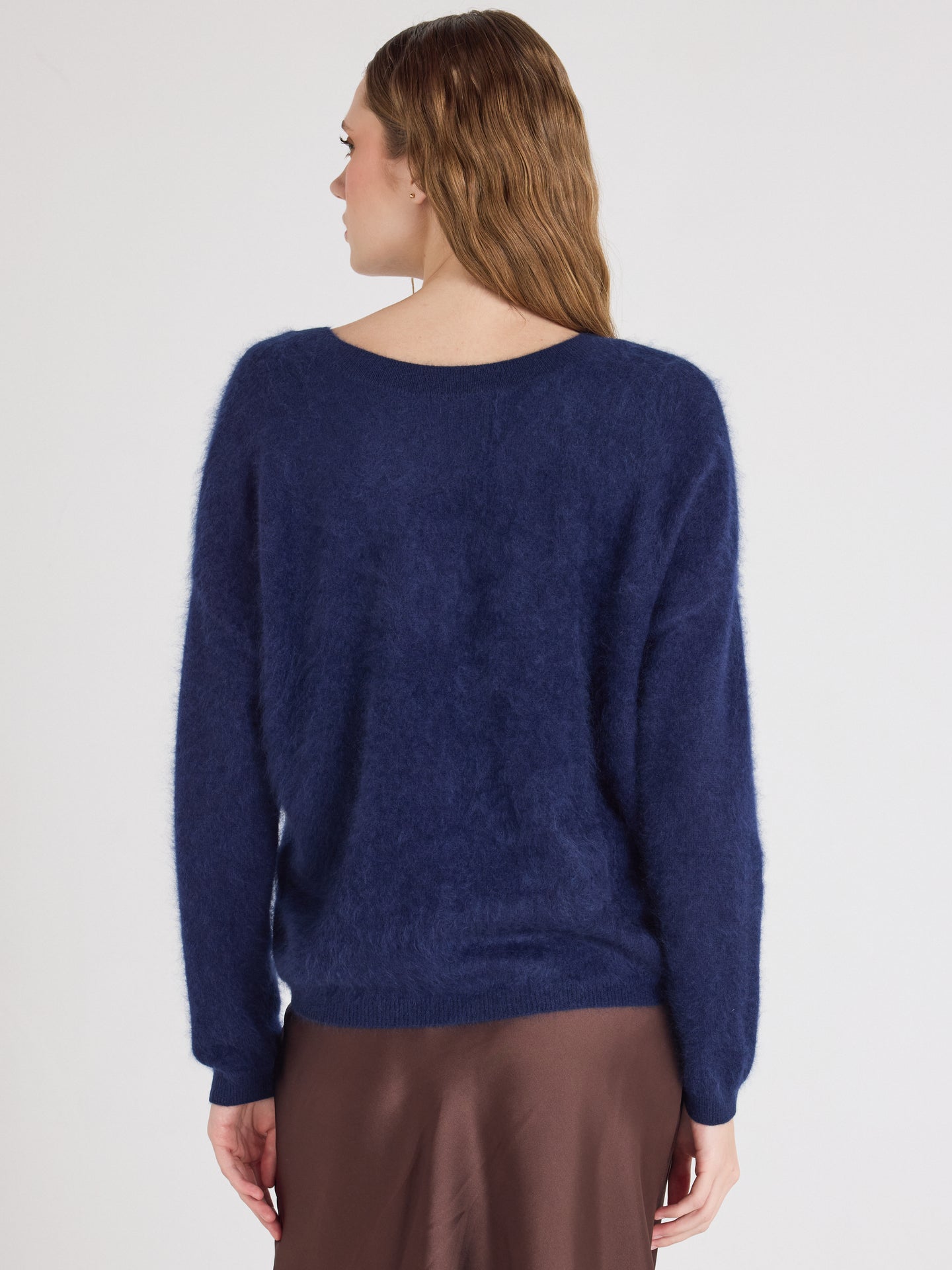 cardigan debora - geborsteld kasjmier - navy