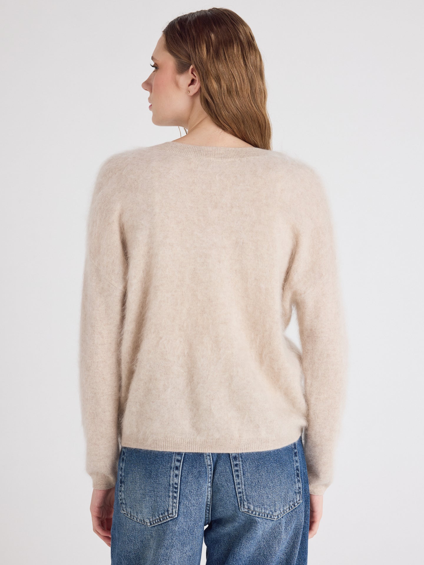 cardigan debora - geborsteld kasjmier - oat