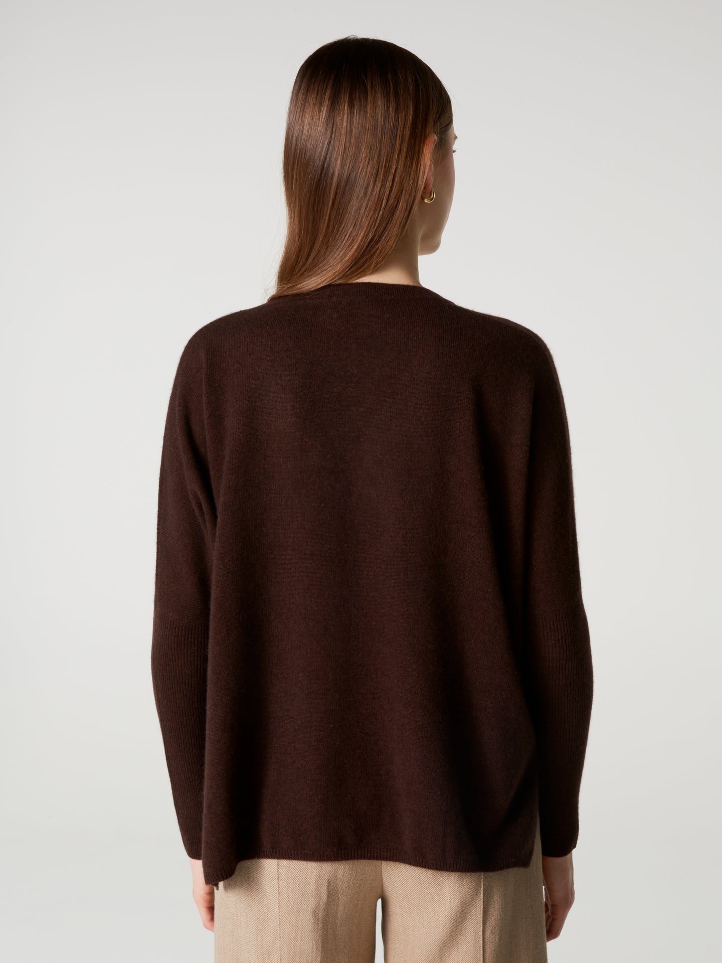 cardigan poncho alison - Cachemire - brownie