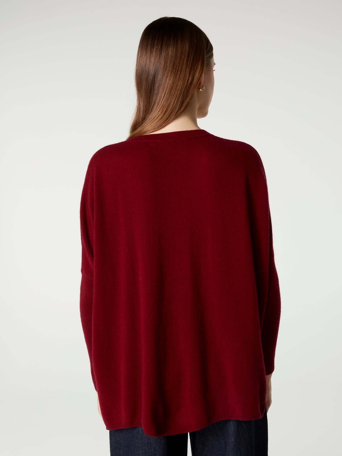 alison poncho cardigan - Cashmere - deep cherry