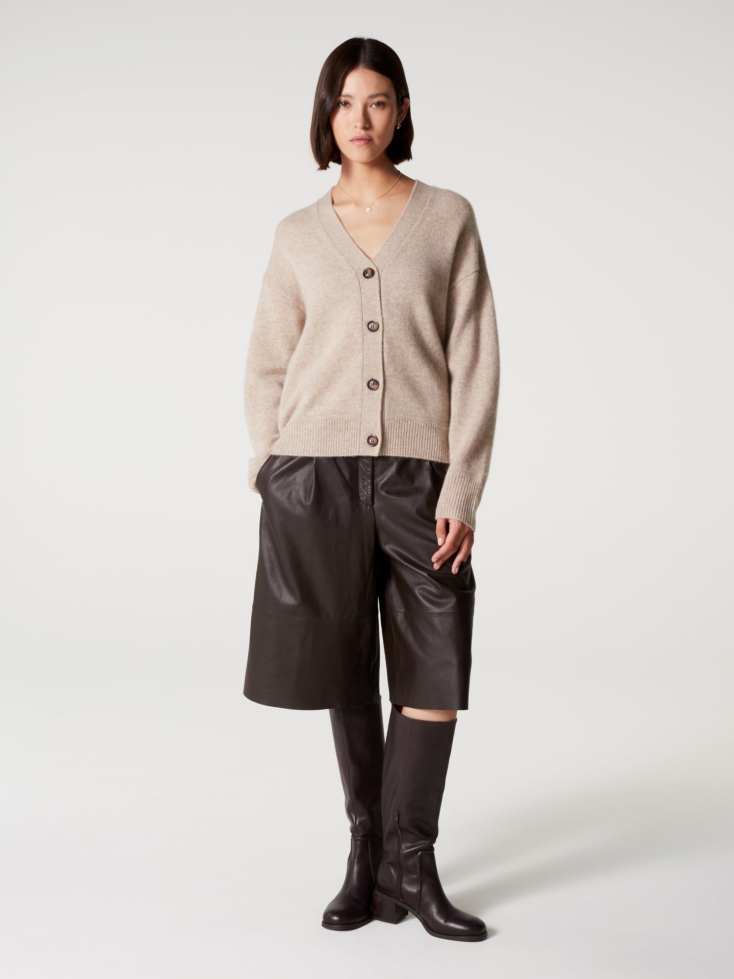 cardigan josephine - Cachemire épais - oat