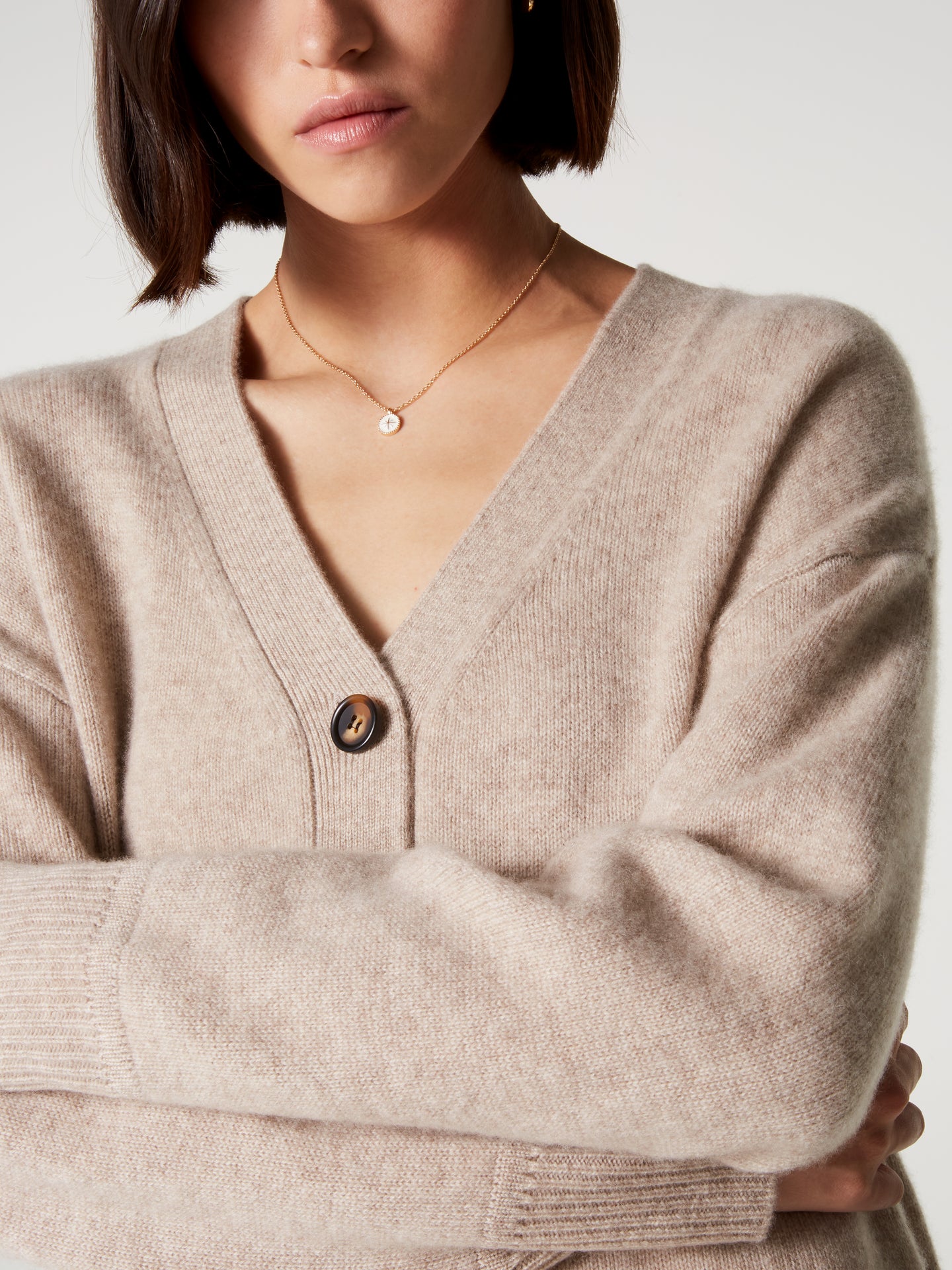 cardigan josephine - Cachemire épais - oat