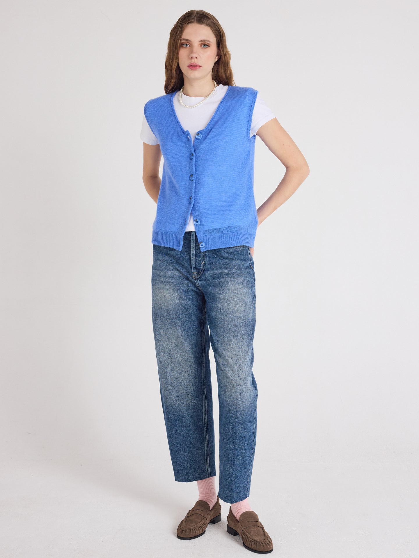 weste tayler - leichter kaschmir - marina blue