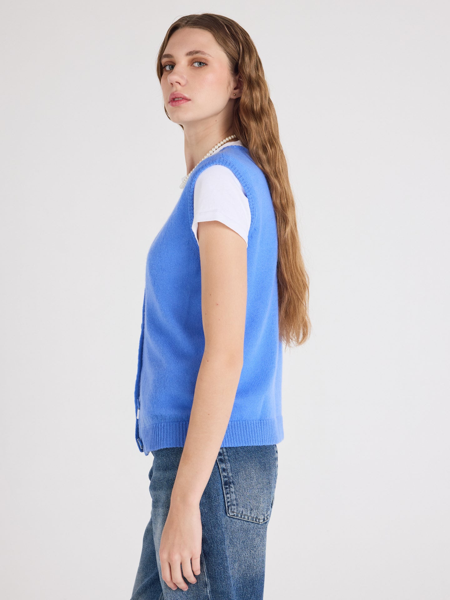 weste tayler - leichter kaschmir - marina blue