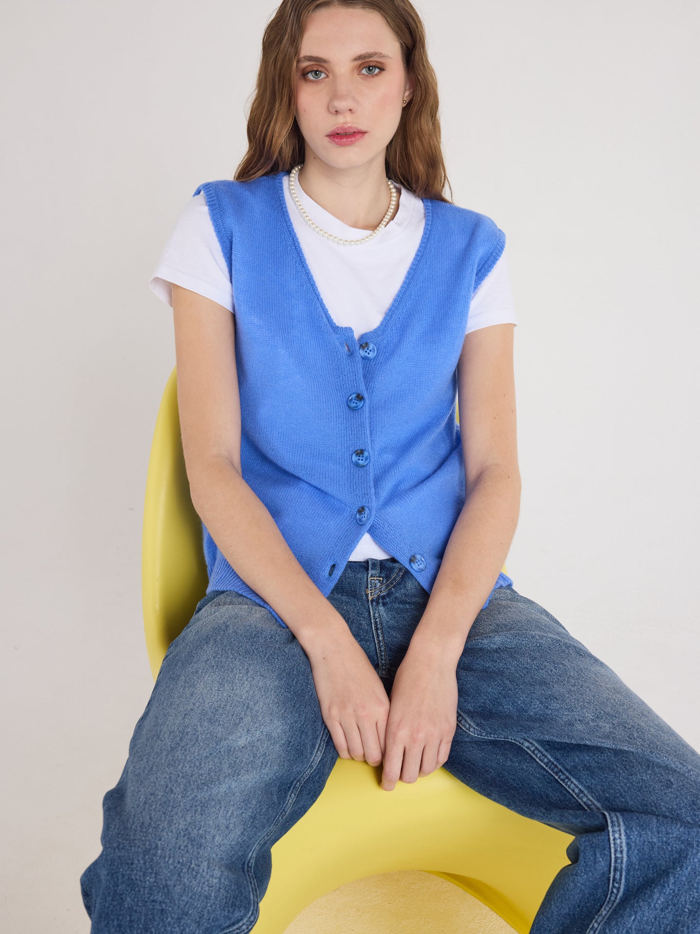 weste tayler - leichter kaschmir - marina blue