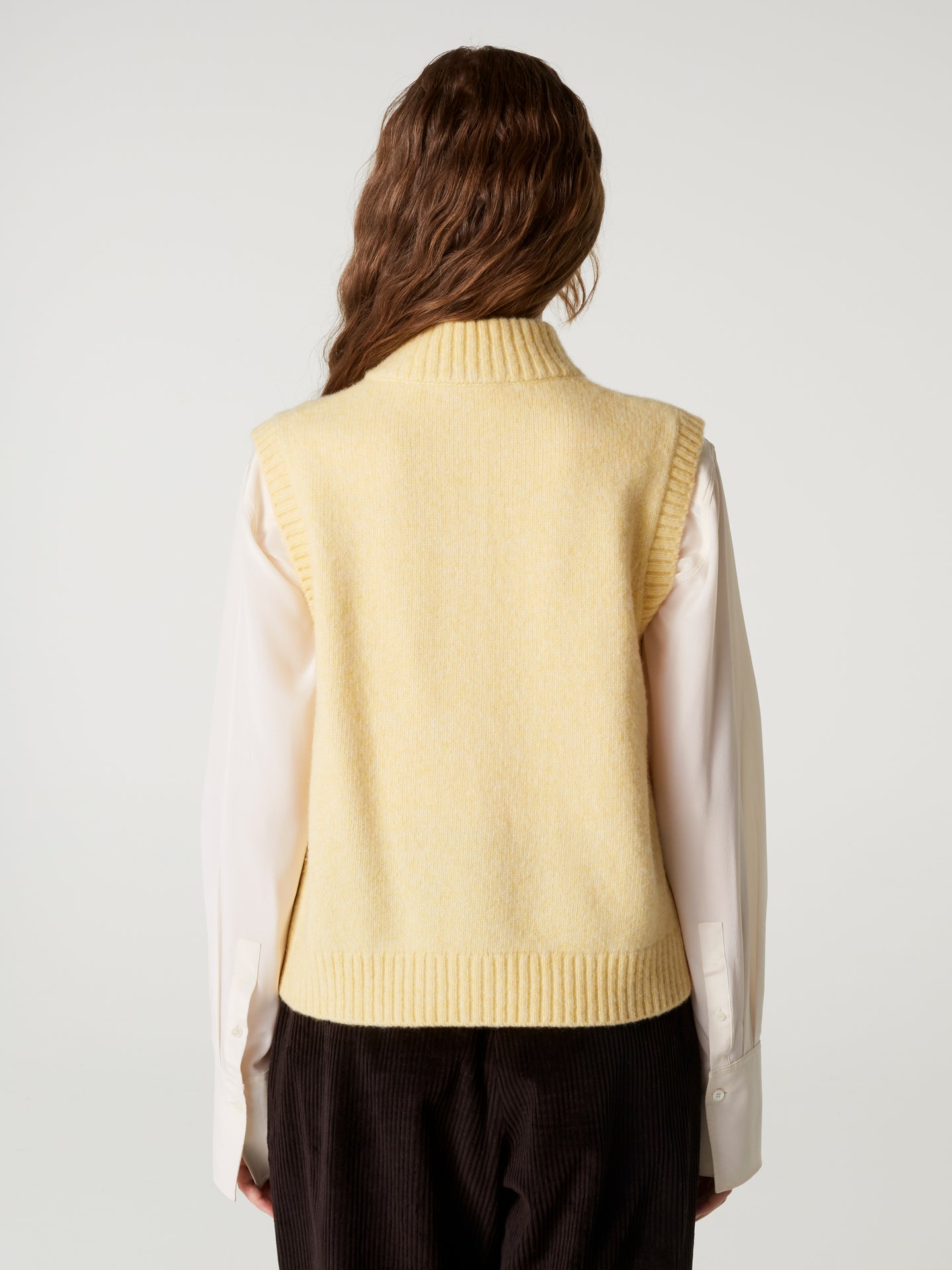 gilet alanis - Laine coton - light yellow