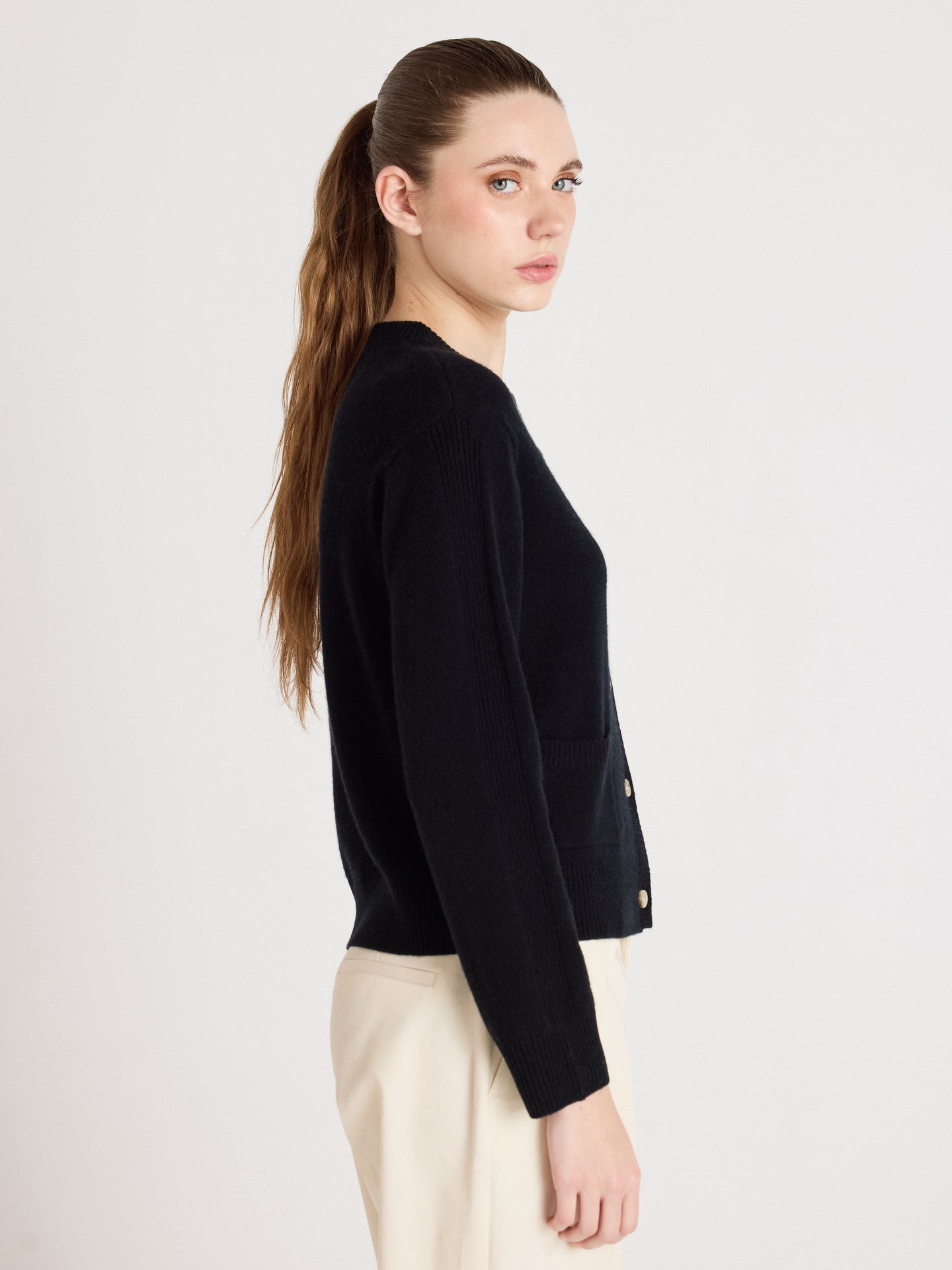 Strickjacke riley - Kaschmir - black