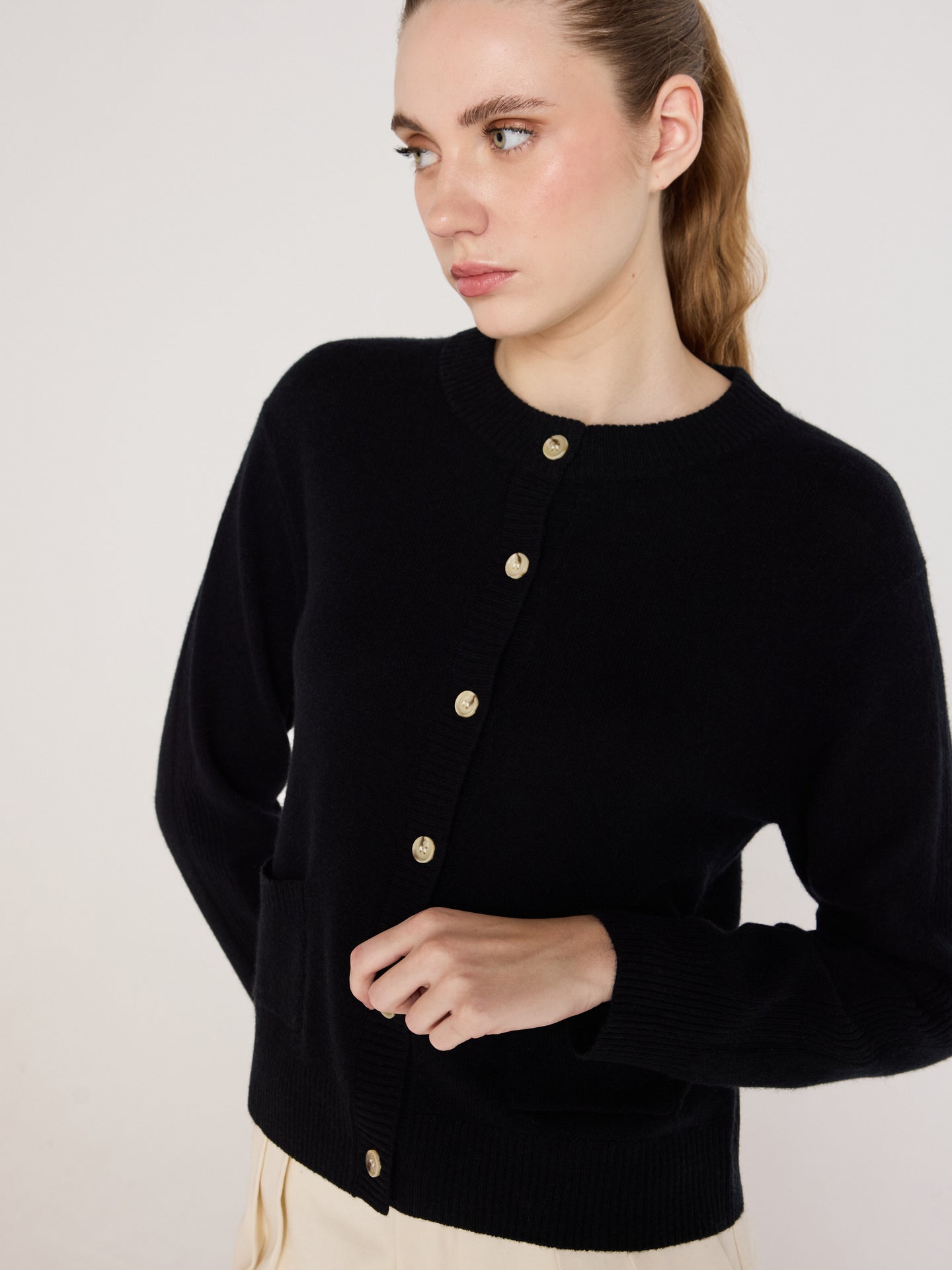Strickjacke riley - Kaschmir - black
