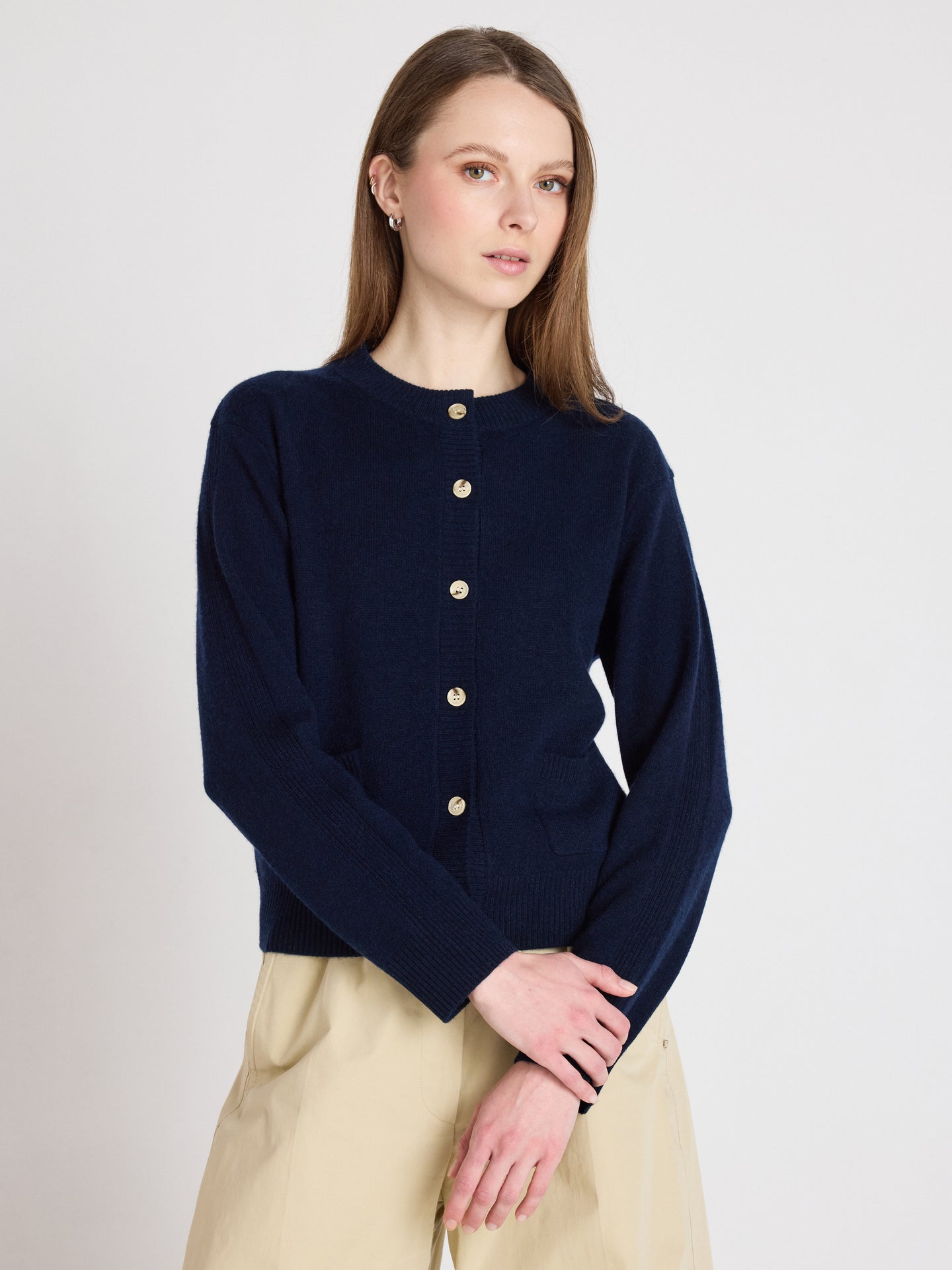 Strickjacke riley - Kaschmir - Navy