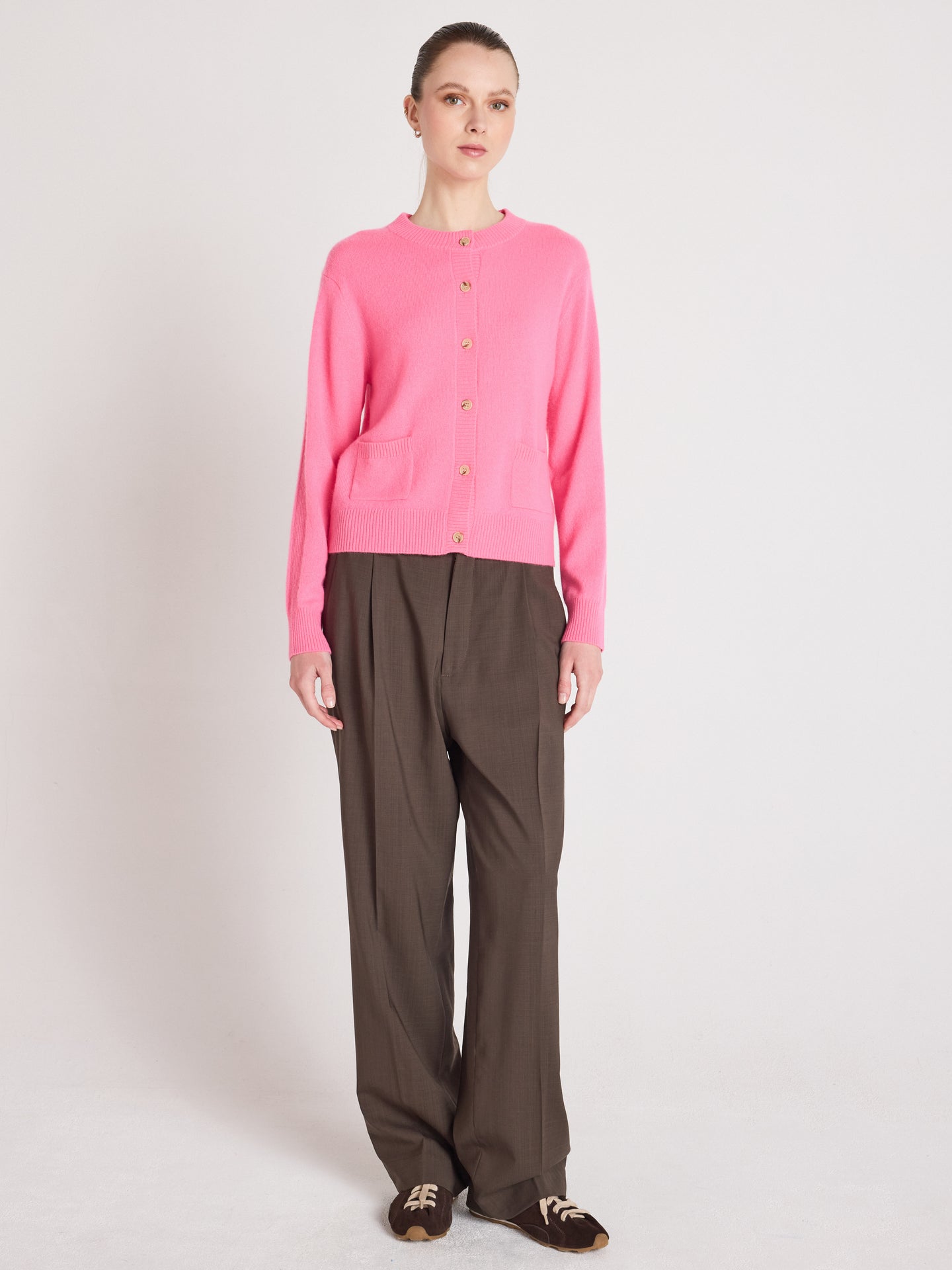 cardigan riley - cashmere - sparkle pink neon