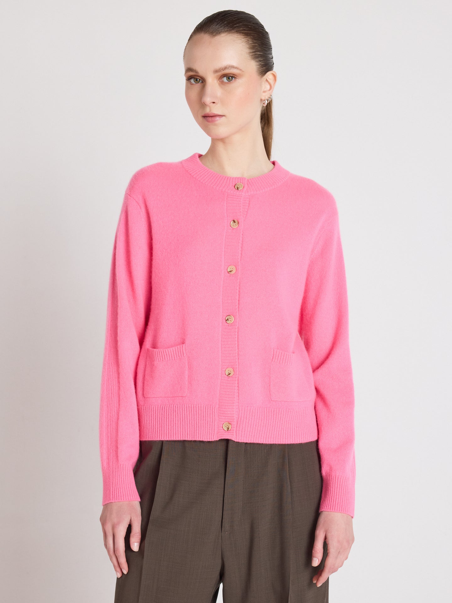 Riley - Strickjacke aus 100 % Kaschmir - sparkle pink neon