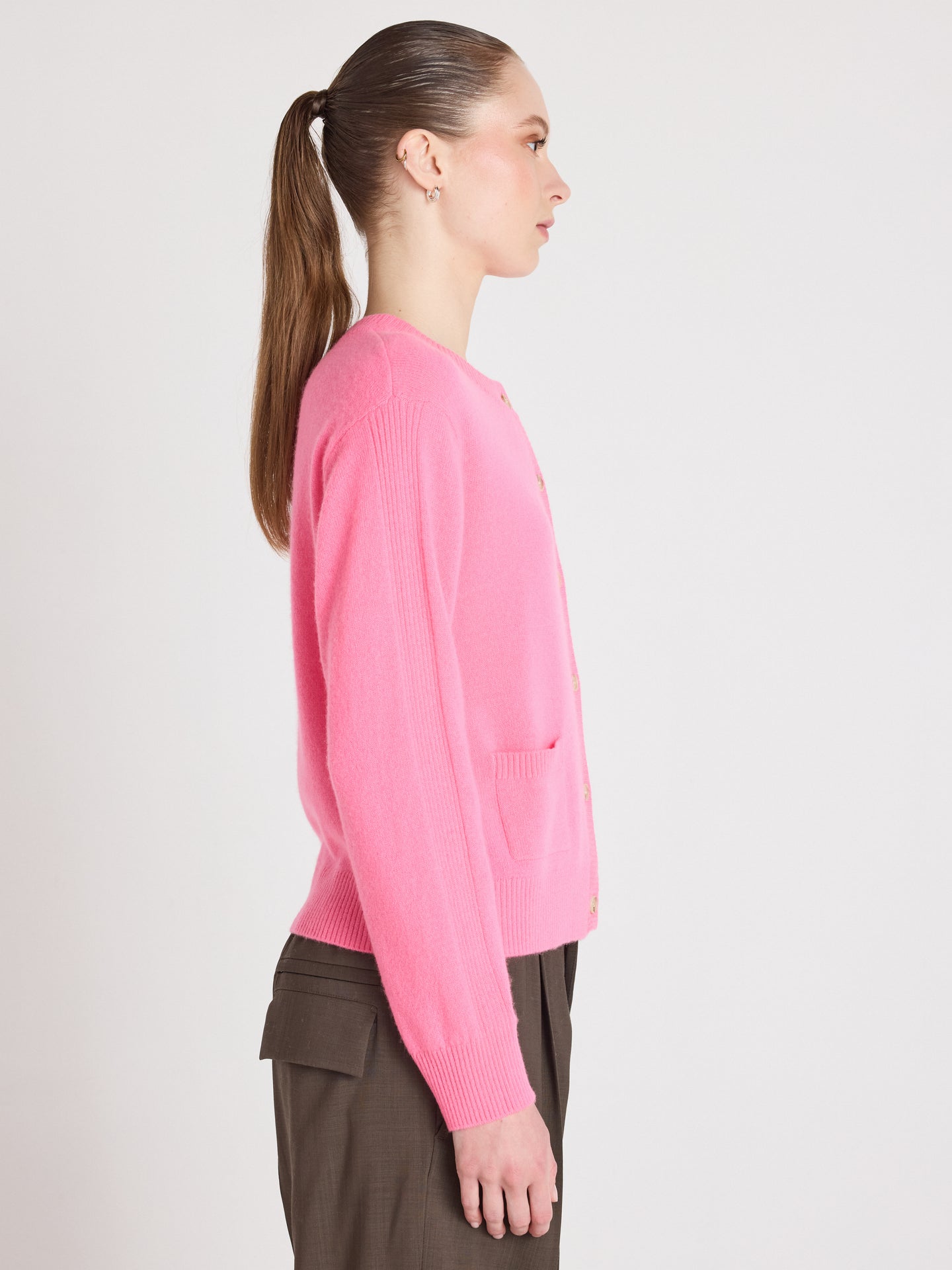cardigan riley - cashmere - sparkle pink neon